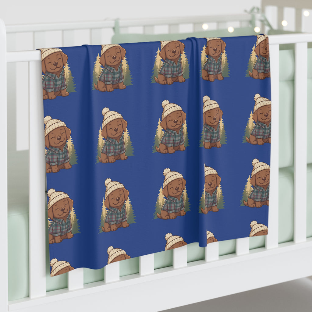 PNW Puppy cozy Swaddle Blanket — Cozy Woodland Baby Wrap