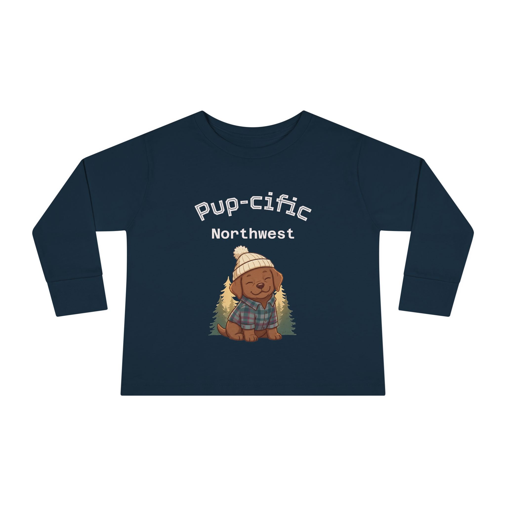 Toddler Long Sleeve Tee - Pup-cific Northwest Cozy puppy