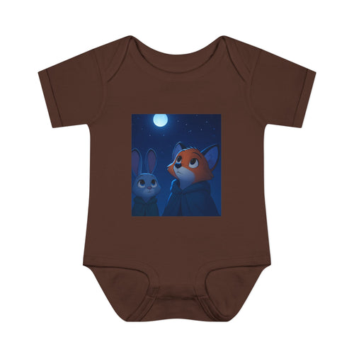 Baby Bodysuit — Moonlit Fox & Bunny Cute Nursery Graphic