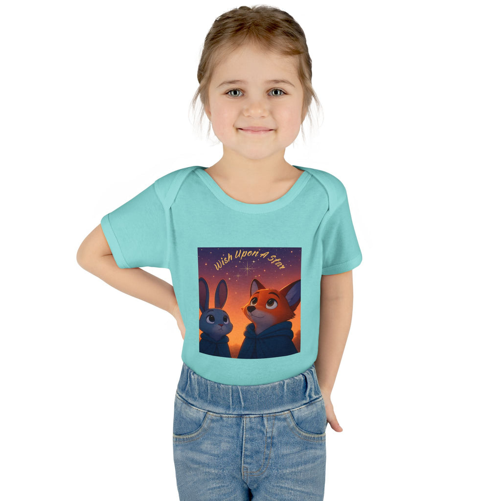 Baby Bodysuit - 'Wish Upon a Star' Fox & Bunny Night Sky Infant Onesie