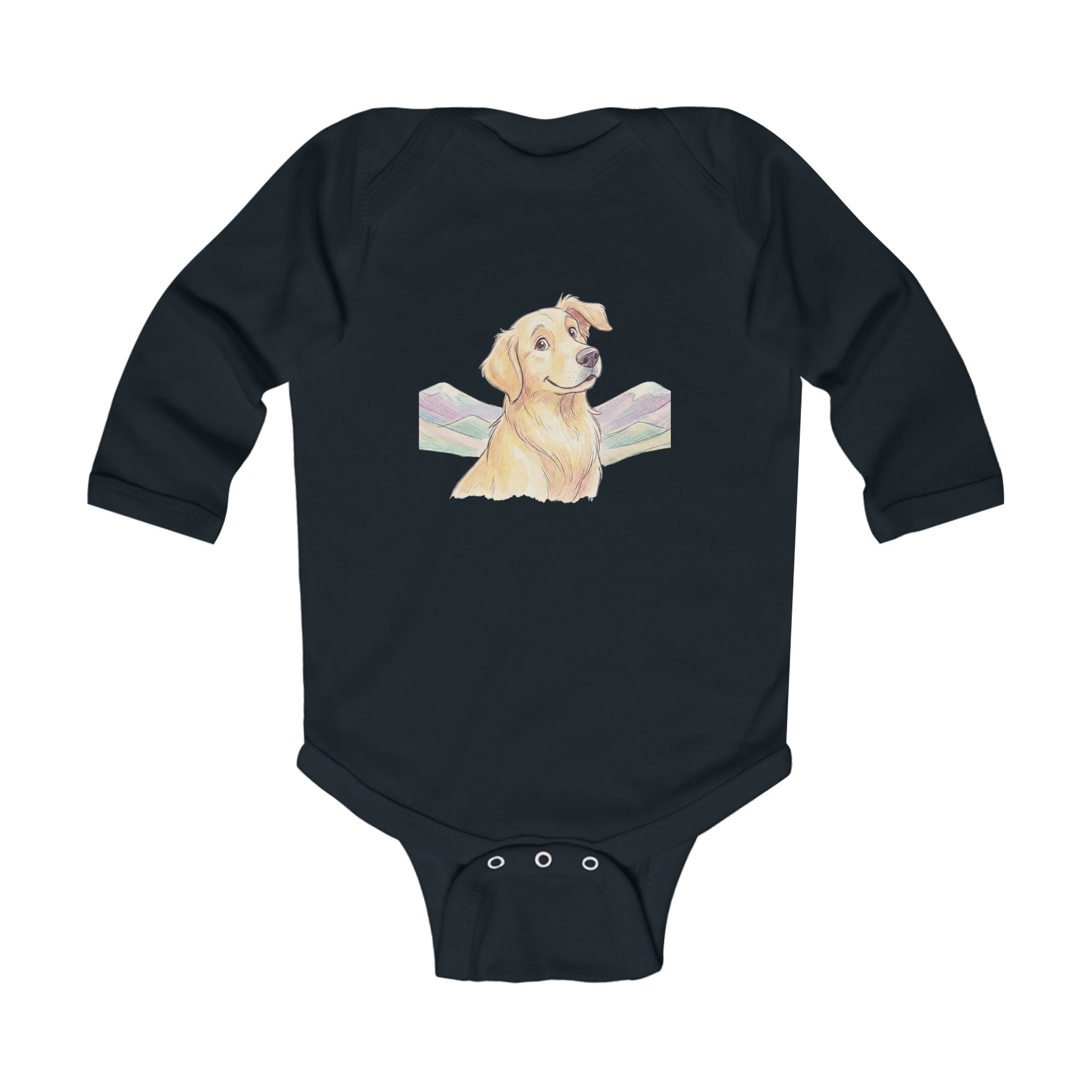 Golden Retriever Infant Bodysuit — Cute Puppy Long Sleeve Baby Onesie