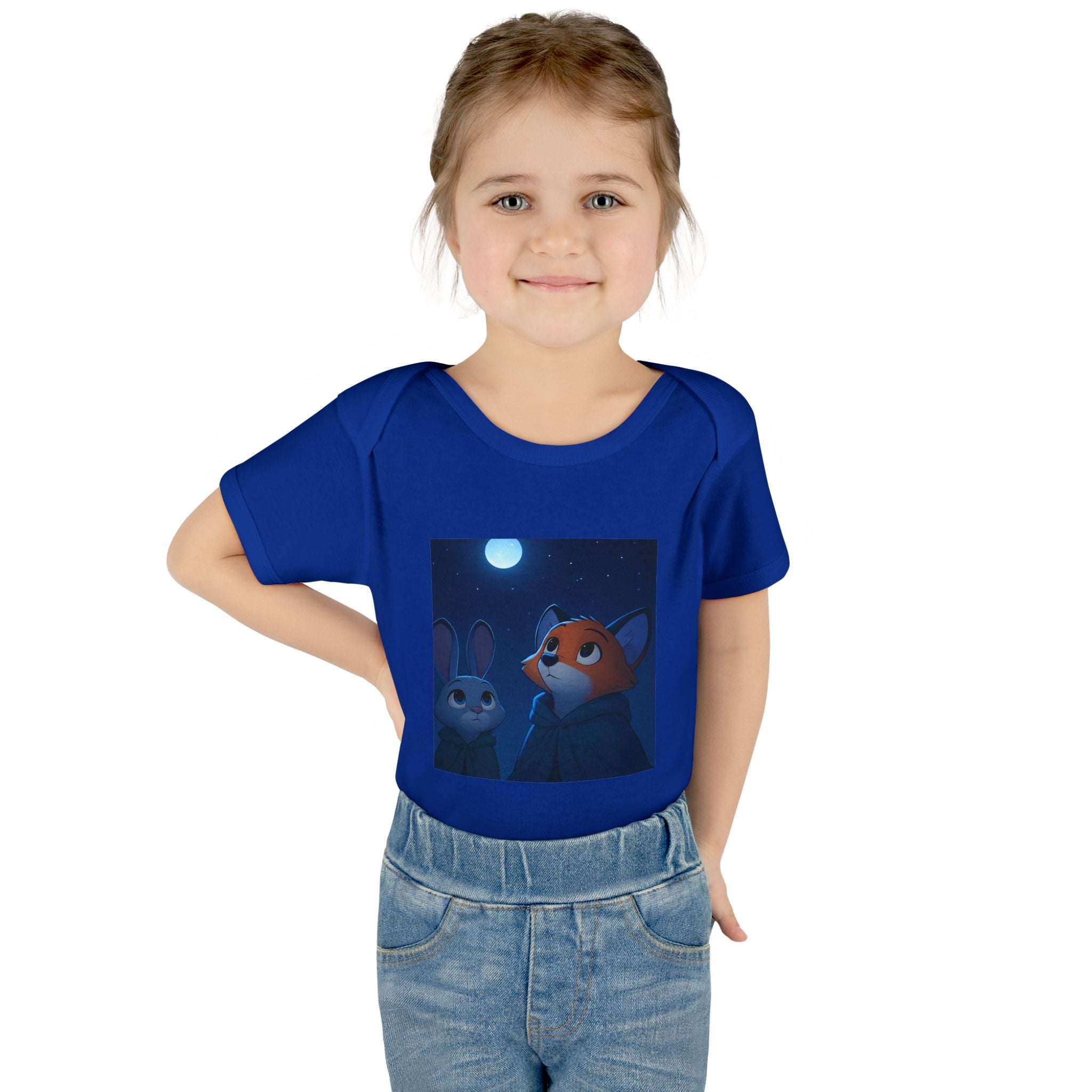 Baby Bodysuit — Moonlit Fox & Bunny Cute Nursery Graphic