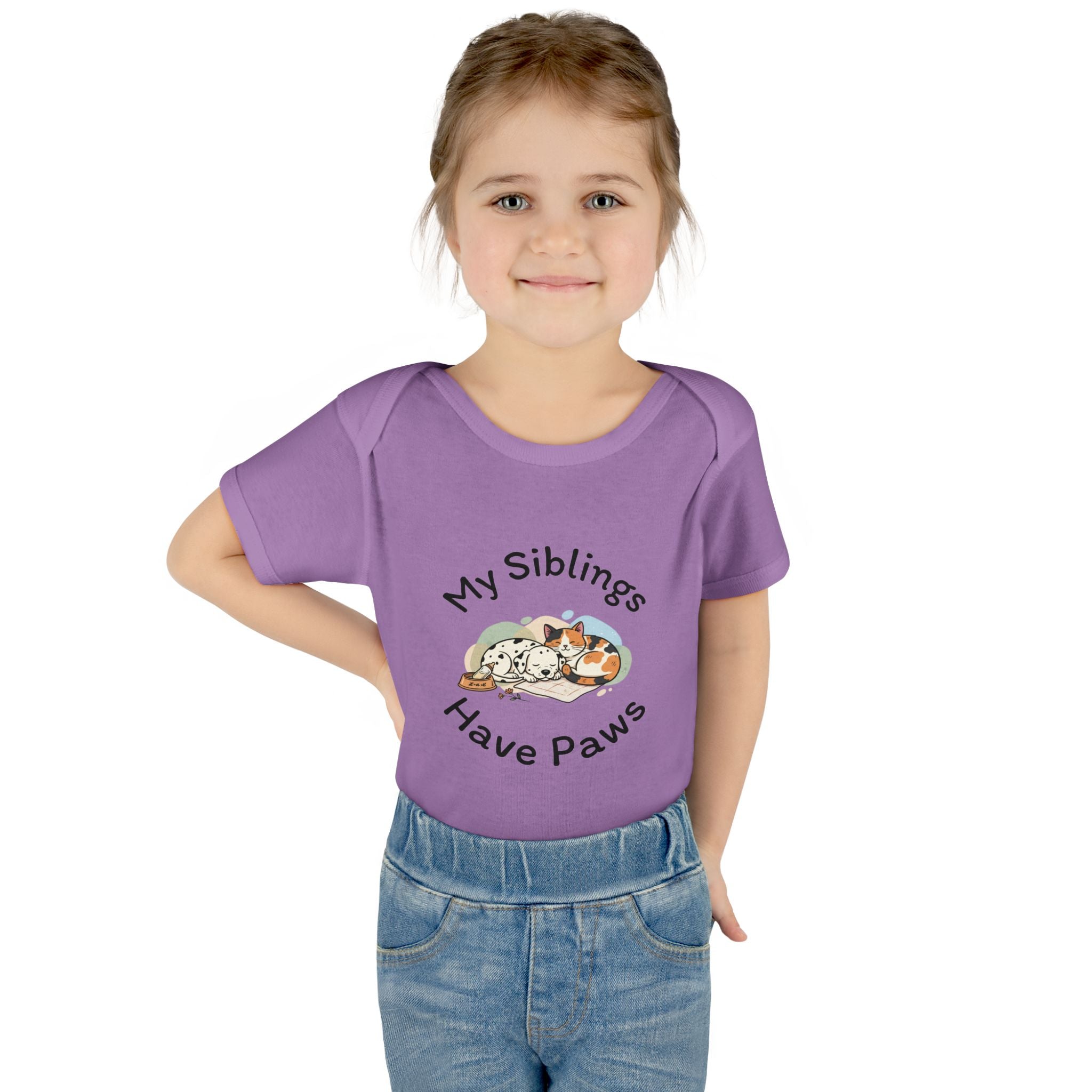 Infant Bodysuit – "My Siblings Have Paws" Cute Cat & Dog Baby Onesie