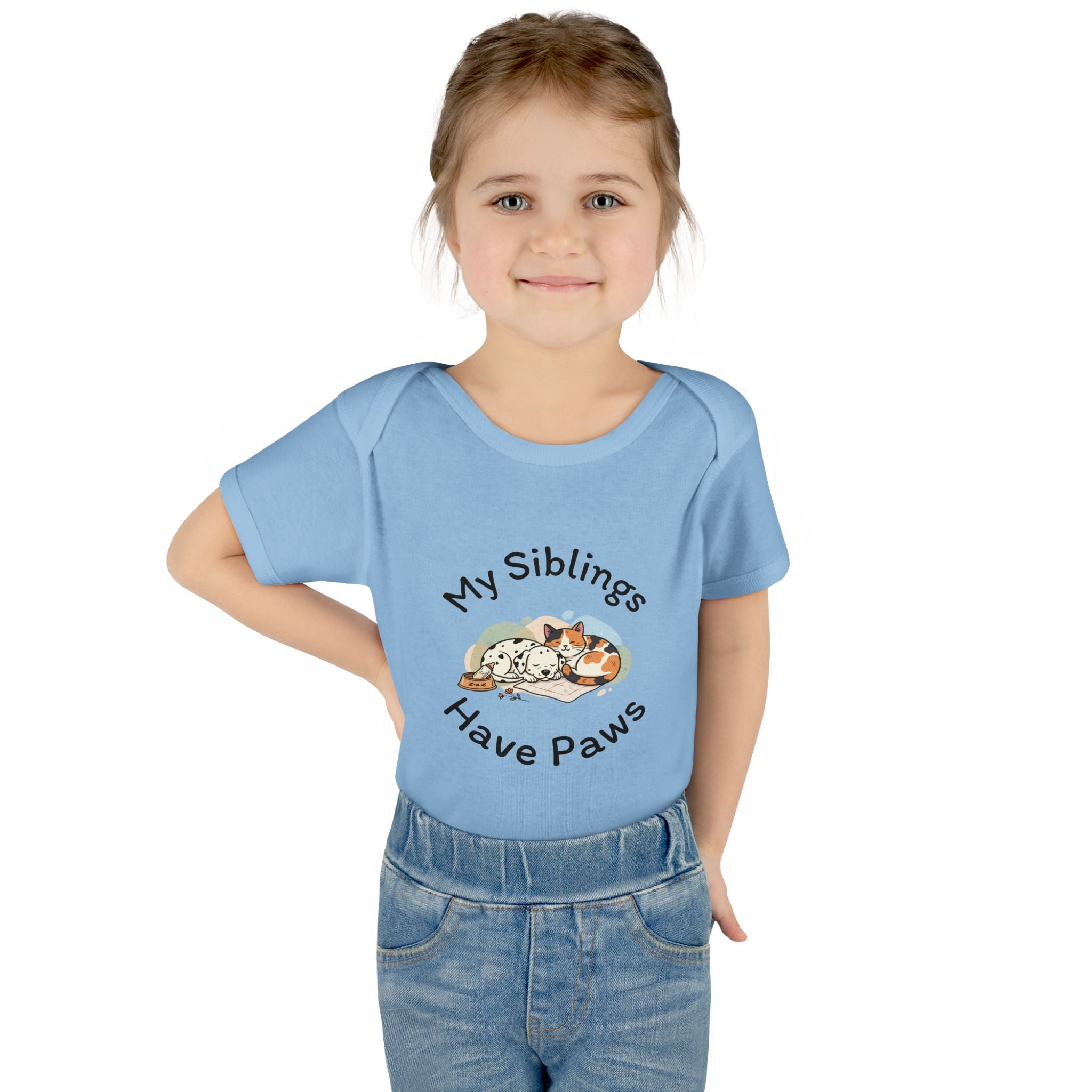 Infant Bodysuit – "My Siblings Have Paws" Cute Cat & Dog Baby Onesie