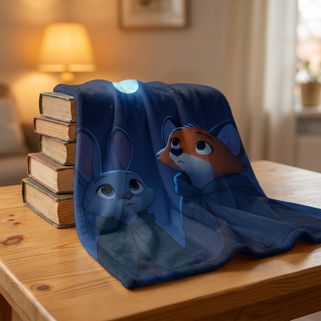 Night Sky Baby Swaddle Blanket — Fox & Bunny Moonlight Nursery Swaddle