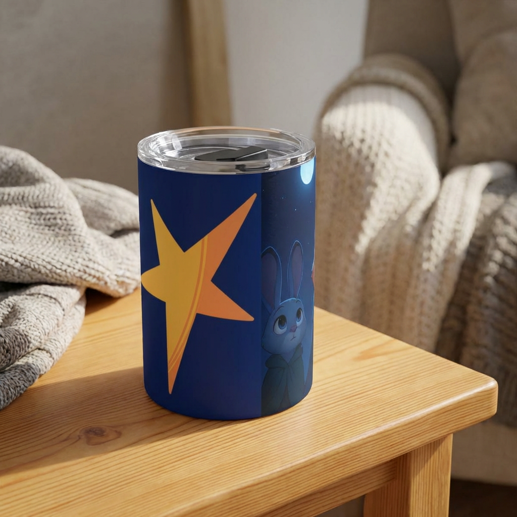 Night Sky Fox 10oz Insulated Tumbler — Cute Fox & Star Design