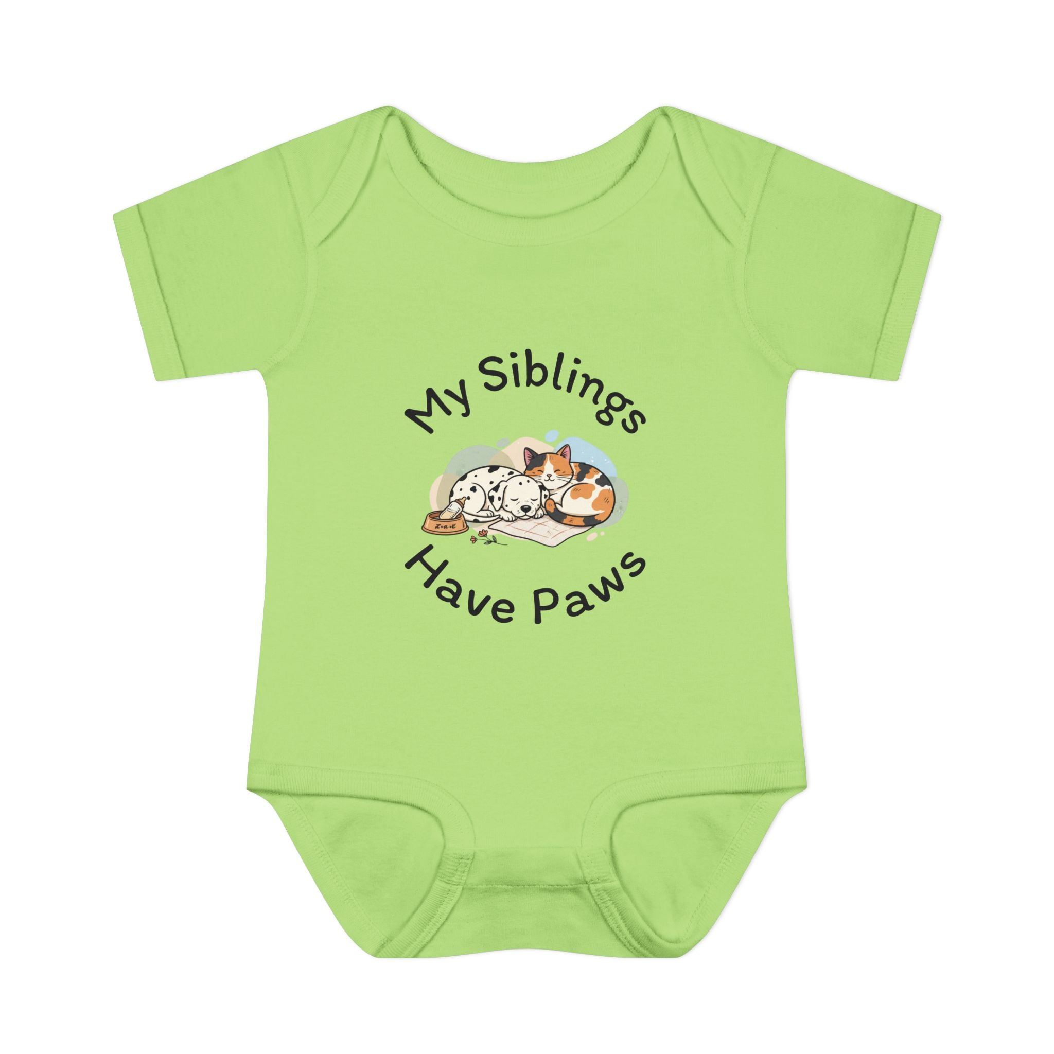 Infant Bodysuit – "My Siblings Have Paws" Cute Cat & Dog Baby Onesie