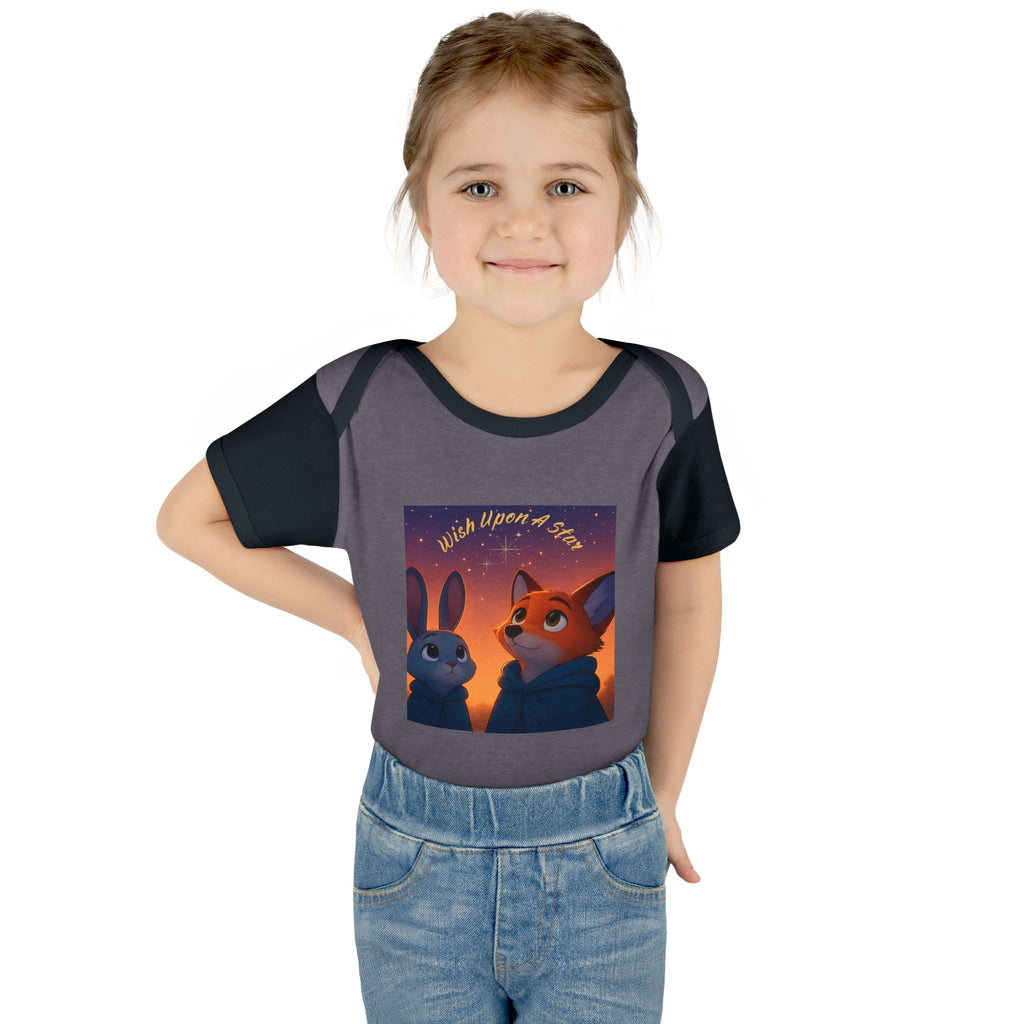 Baby Bodysuit - 'Wish Upon a Star' Fox & Bunny Night Sky Infant Onesie