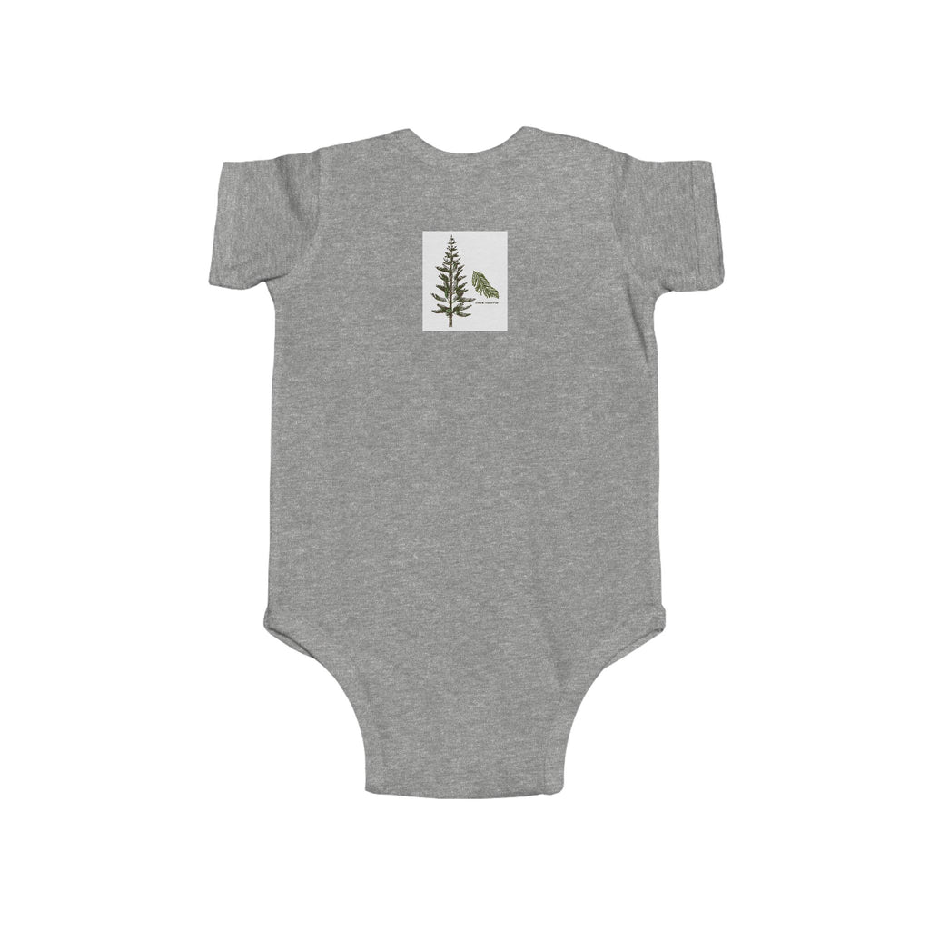 Cozy PNW Puppy Illustration Infant Bodysuit | Woodland Camping Tee