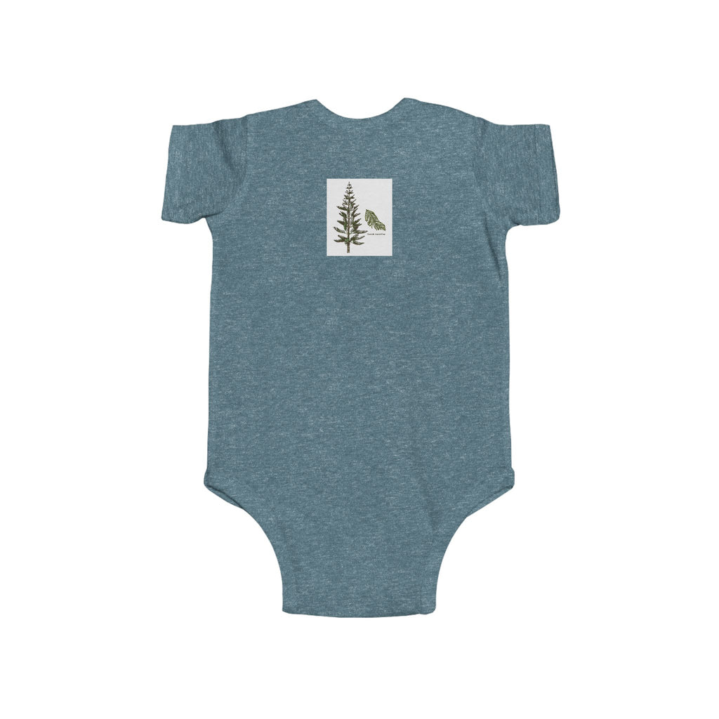 Cozy PNW Puppy Illustration Infant Bodysuit | Woodland Camping Tee