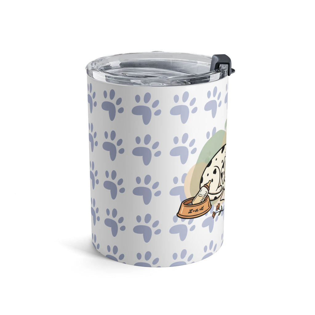 10oz Pet Paw Tumbler — Cute Sleeping Dog & Cat Design, Insulated Drink Cup for Pet Loving kids