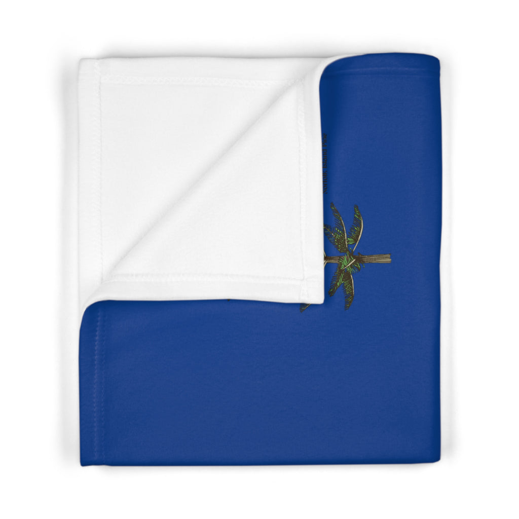 Woodland Puppy Fleece Baby Blanket — Cozy Camping PNW Design