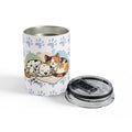 10oz Pet Paw Tumbler — Cute Sleeping Dog & Cat Design, Insulated Drink Cup for Pet Loving kids