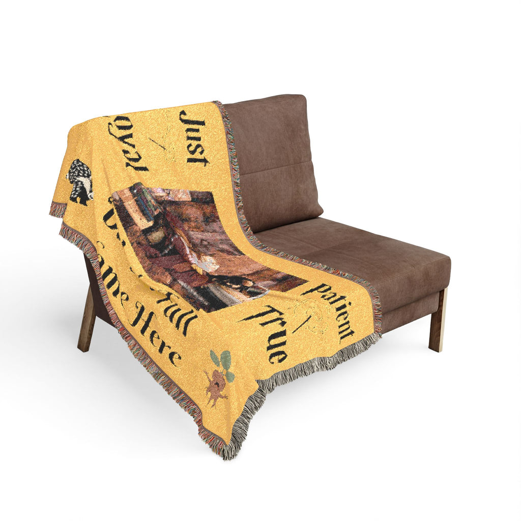 Personalized Baby Name Woven Blanket — "Just Loyal, Patient, True"  Hufflepuff Nursery Throw