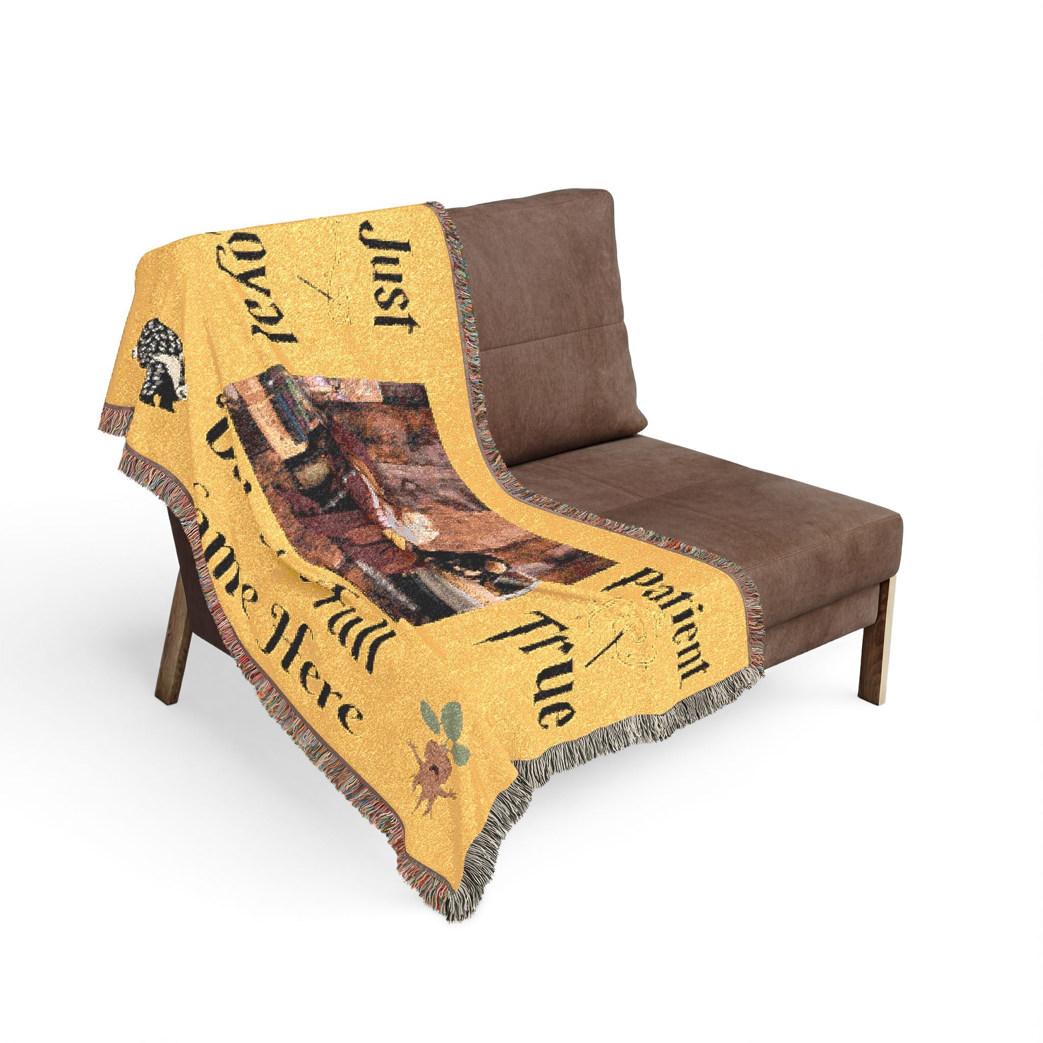 Personalized Baby Name Woven Blanket — "Just Loyal, Patient, True"  Hufflepuff Nursery Throw