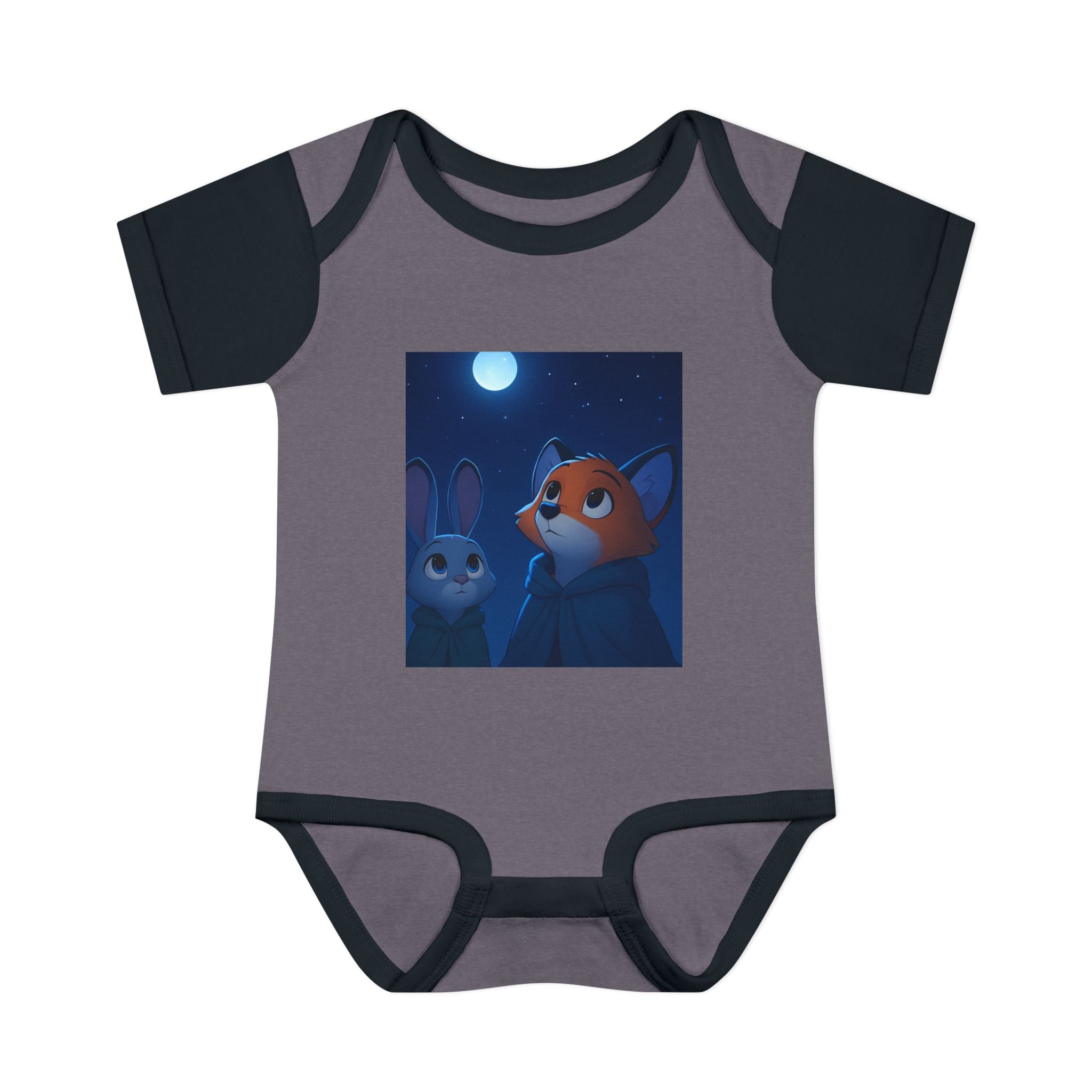 Baby Bodysuit — Moonlit Fox & Bunny Cute Nursery Graphic