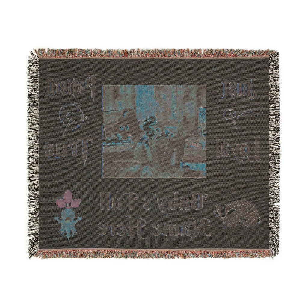 Personalized Baby Name Woven Blanket — "Just Loyal, Patient, True"  Hufflepuff Nursery Throw