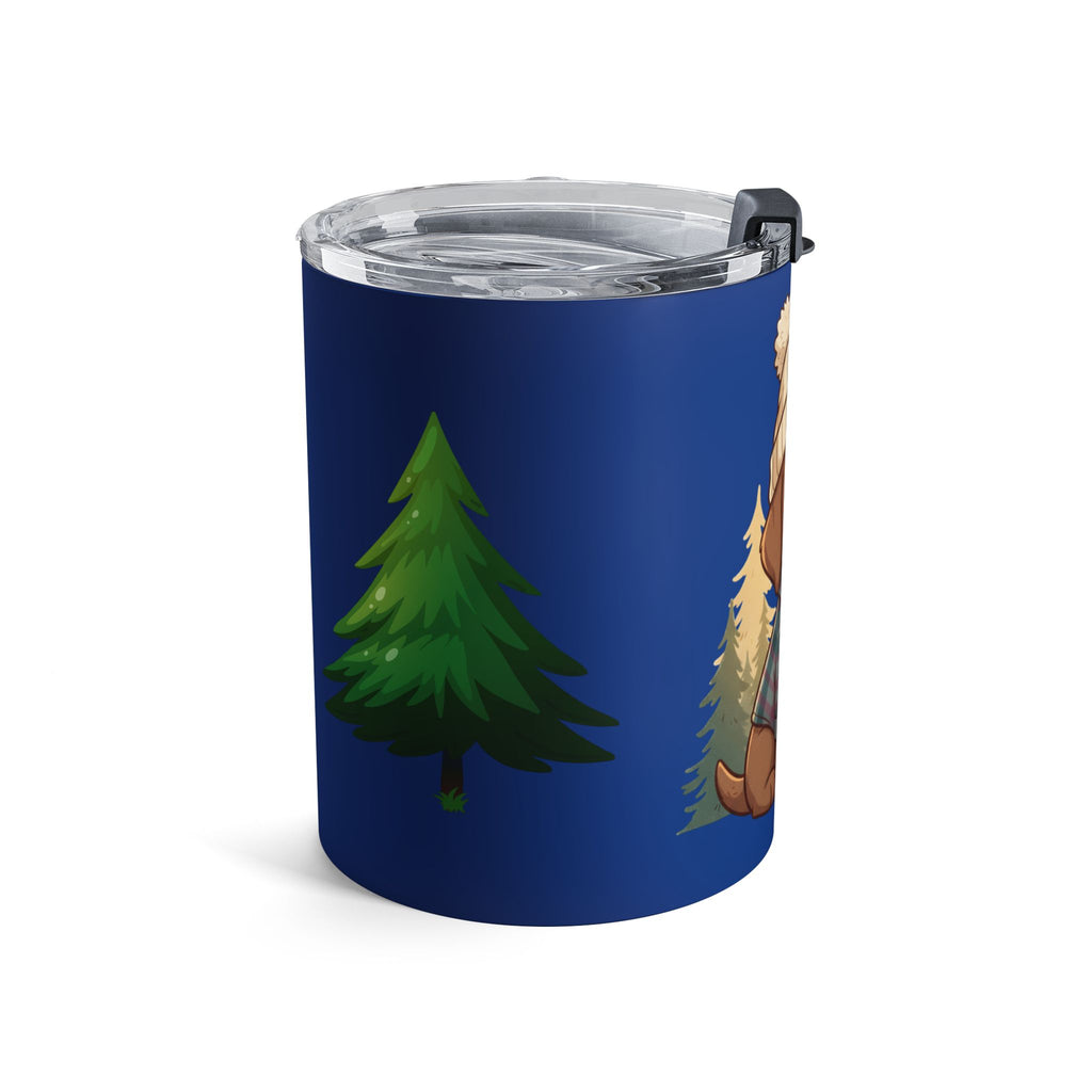 10oz Cute Puppy Camp Tumbler - Woodland Dog Travel Cup with Beanie Design