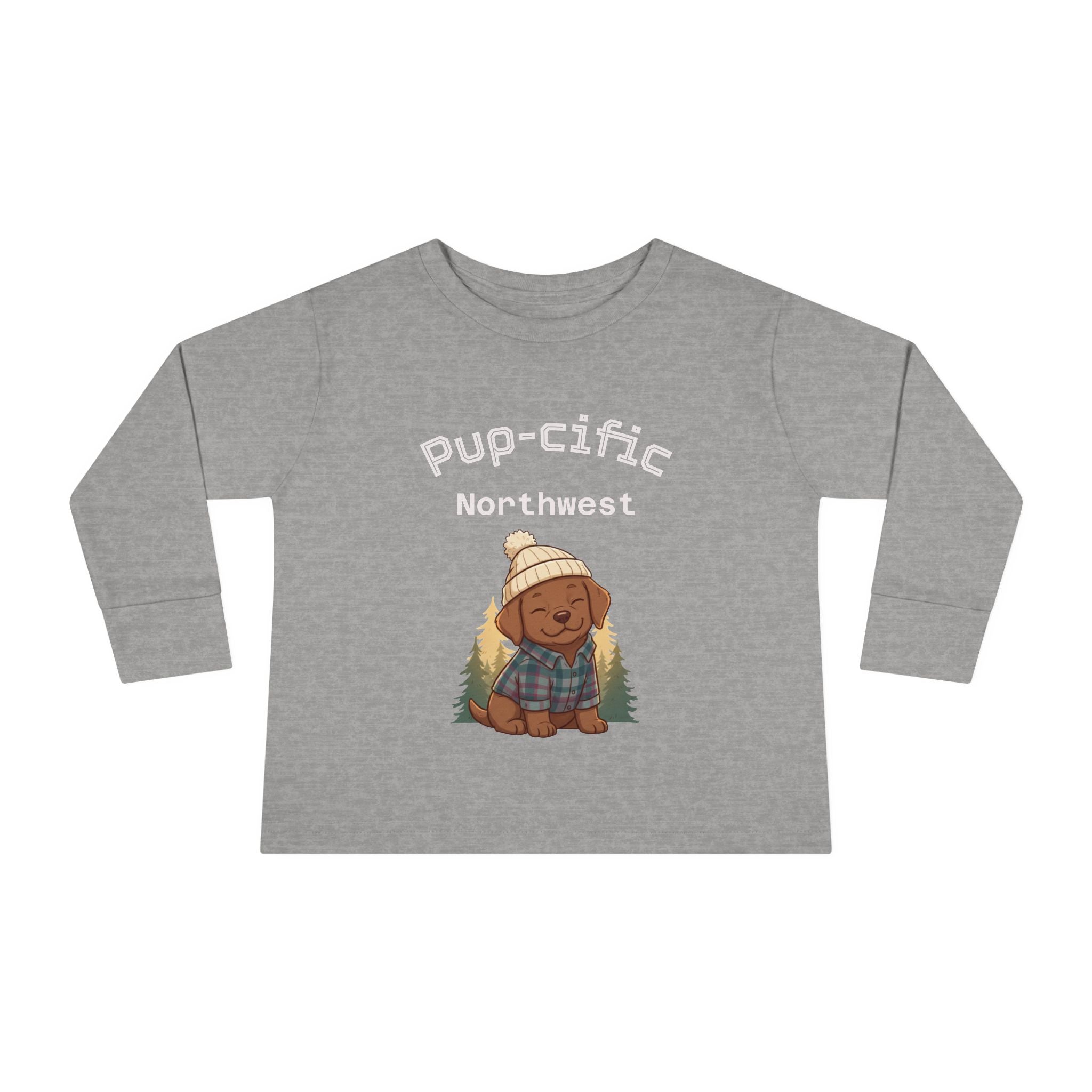 Toddler Long Sleeve Tee - Pup-cific Northwest Cozy puppy