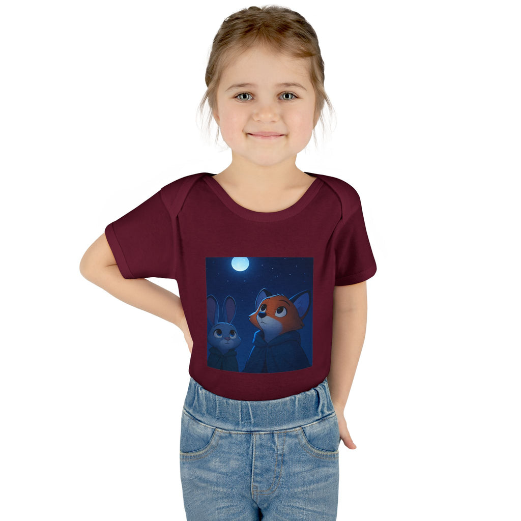 Baby Bodysuit — Moonlit Fox & Bunny Cute Nursery Graphic