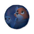 Round Tufted Floor Pillow — Starry Night Fox & Bunny Illustration