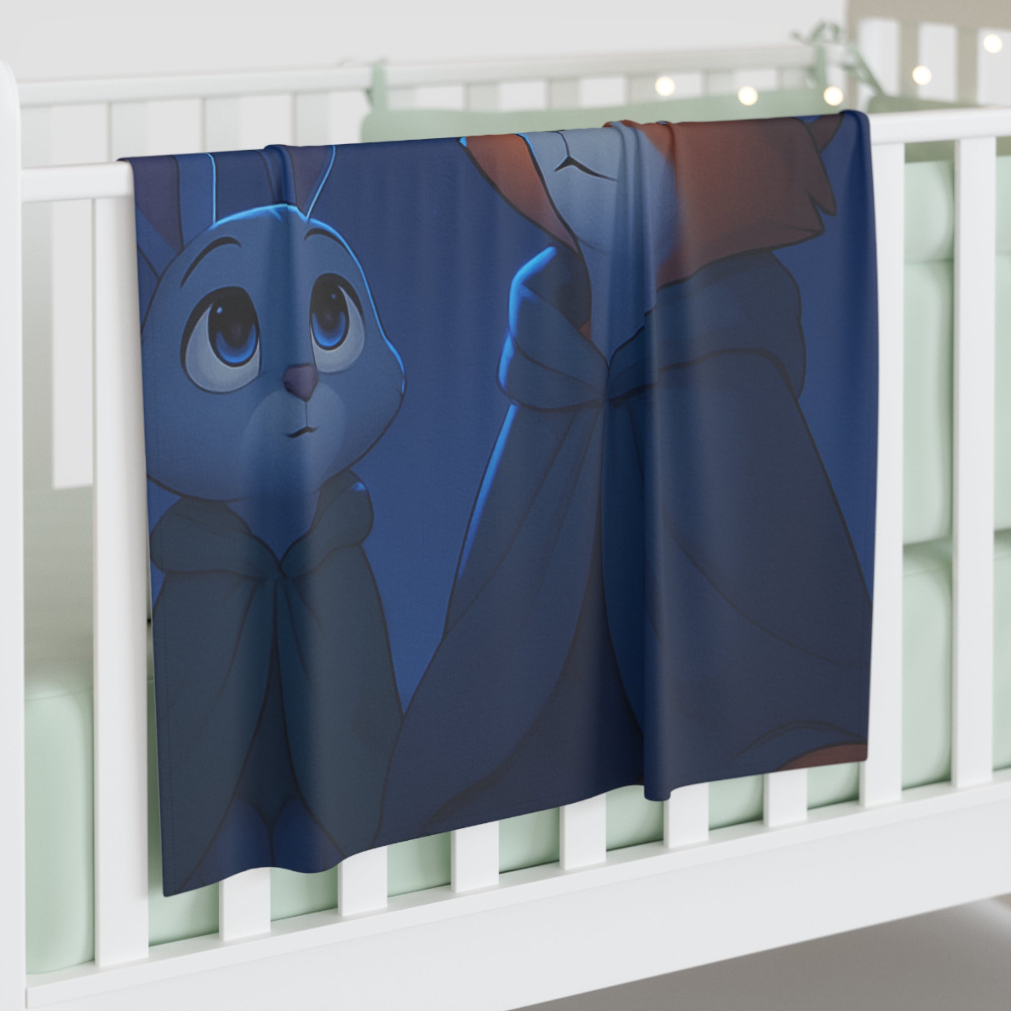 Night Sky Baby Swaddle Blanket — Fox & Bunny Moonlight Nursery Swaddle