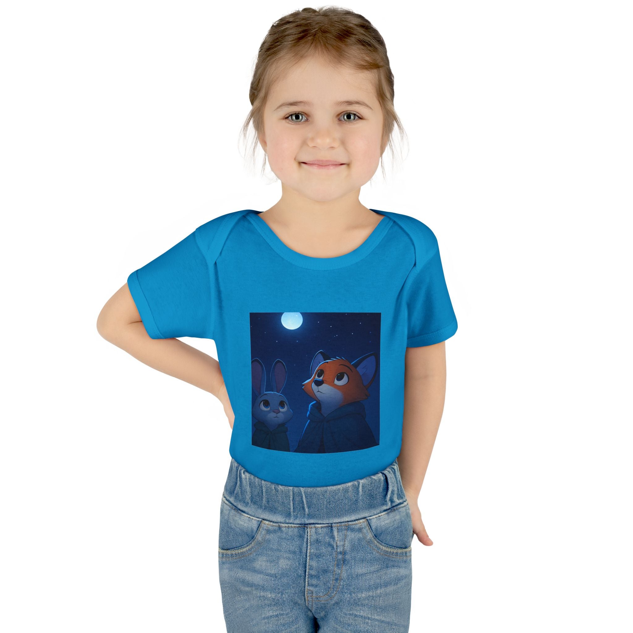 Baby Bodysuit — Moonlit Fox & Bunny Cute Nursery Graphic