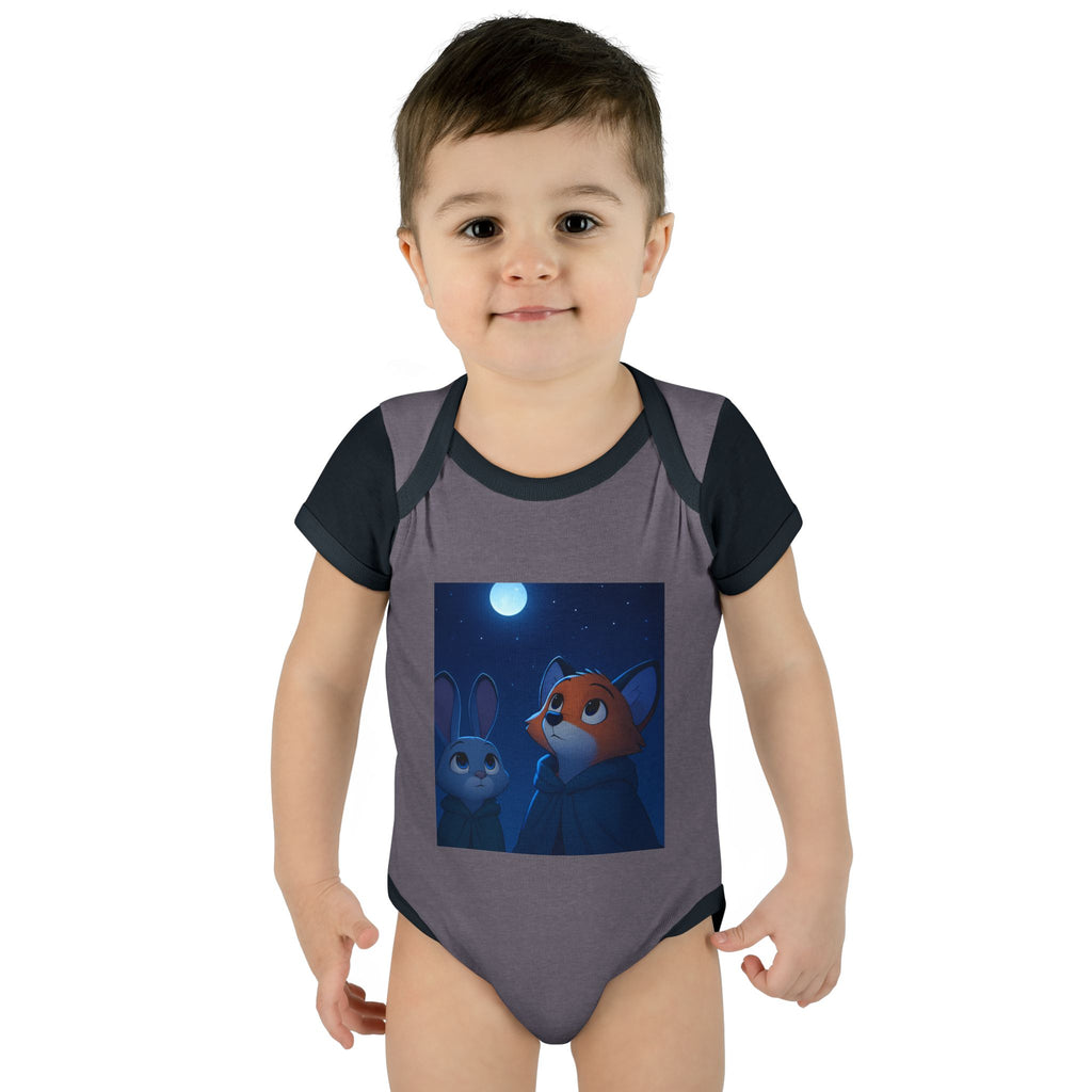 Baby Bodysuit — Moonlit Fox & Bunny Cute Nursery Graphic