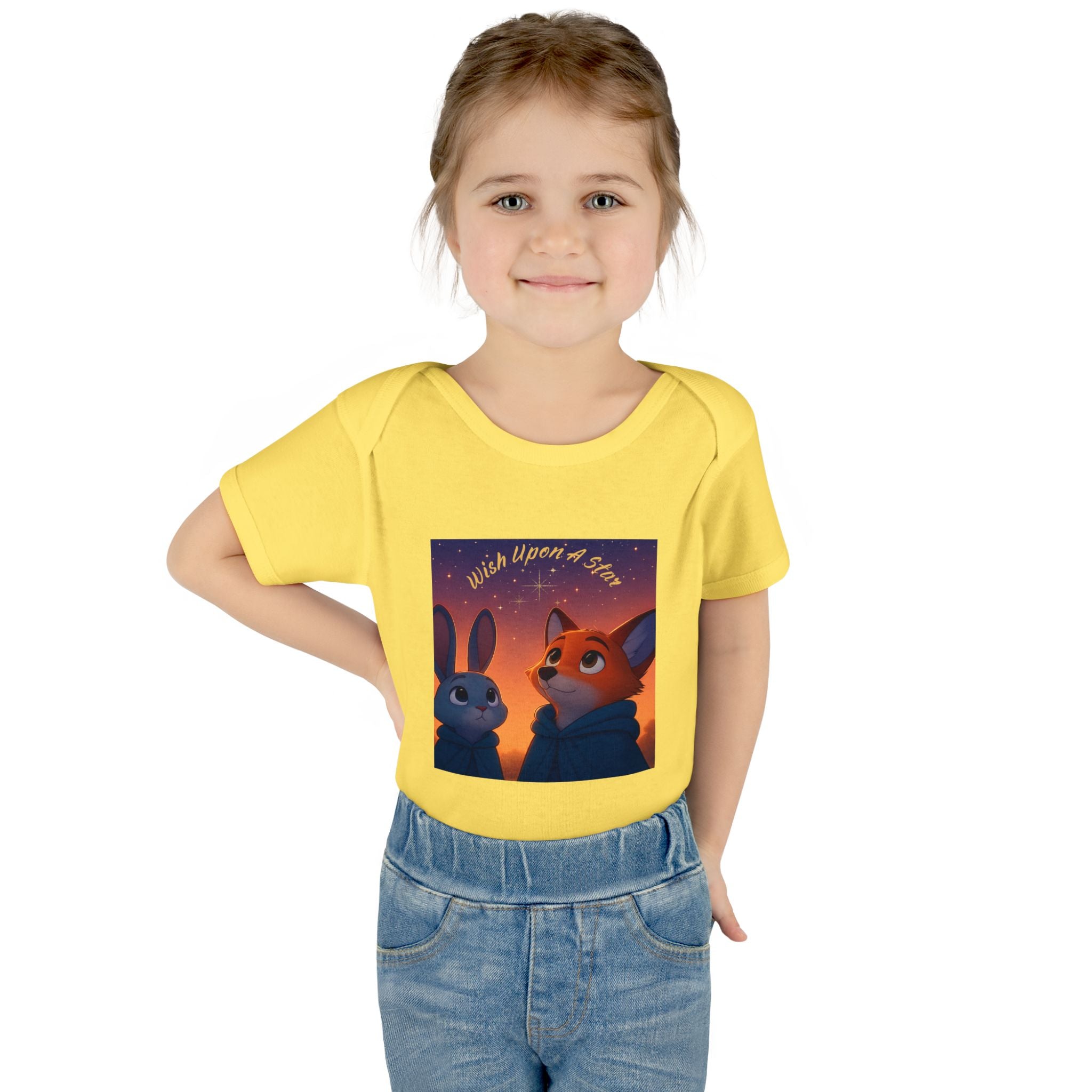 Baby Bodysuit - 'Wish Upon a Star' Fox & Bunny Night Sky Infant Onesie