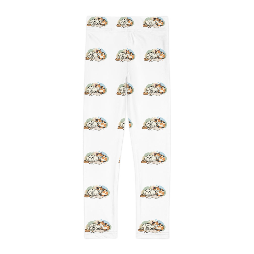 Kids Leggings — Cute Sleeping puppy and cat All-Over Print