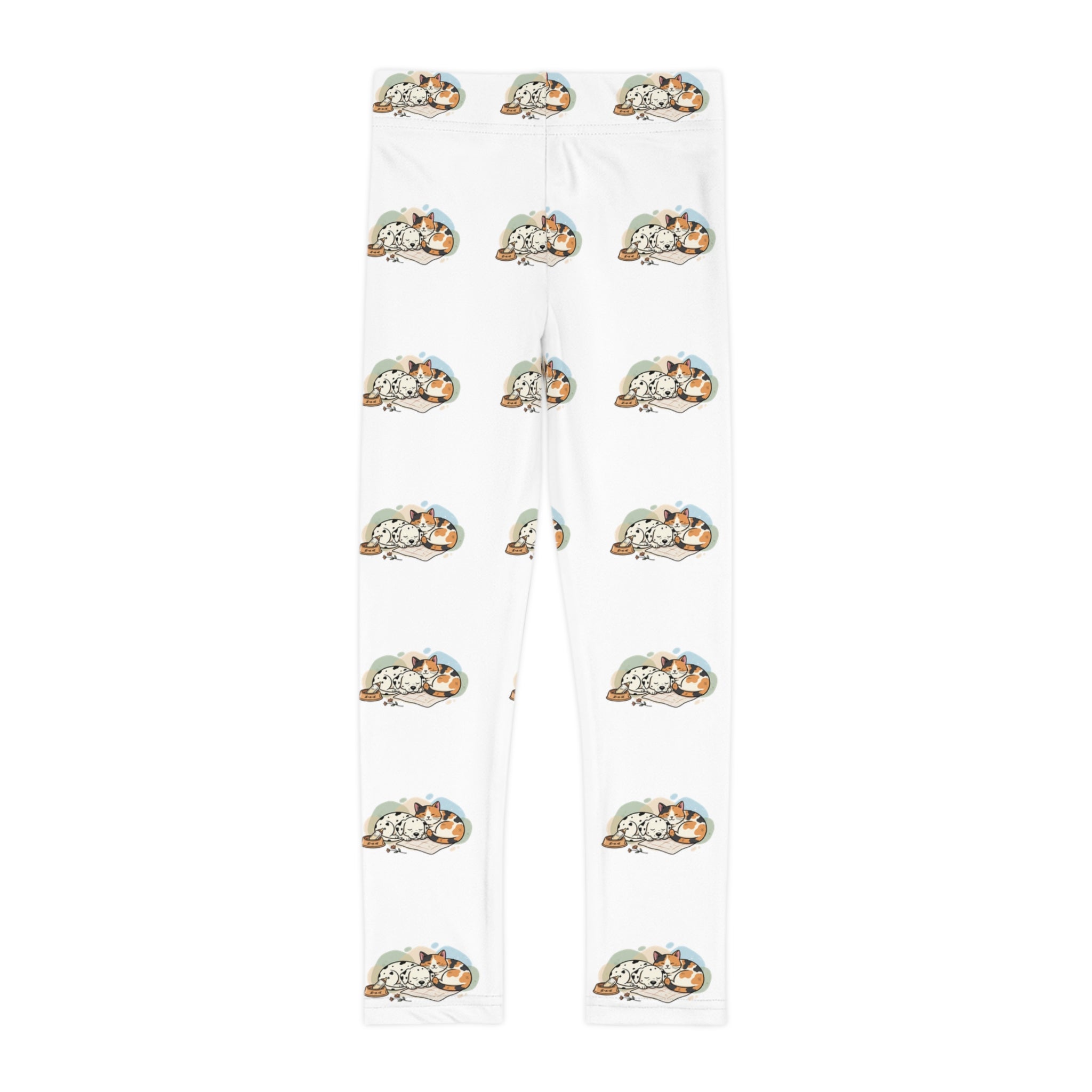 Kids Leggings — Cute Sleeping puppy and cat All-Over Print