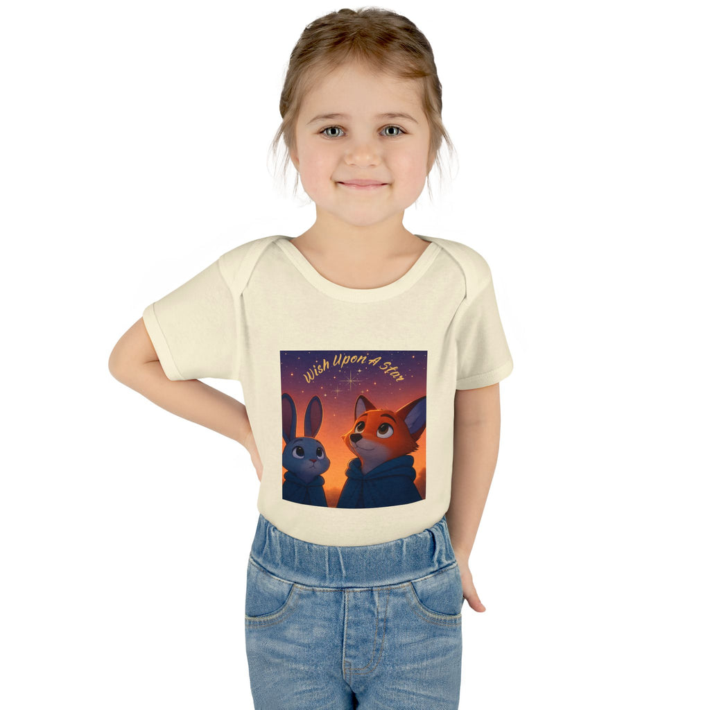 Baby Bodysuit - 'Wish Upon a Star' Fox & Bunny Night Sky Infant Onesie
