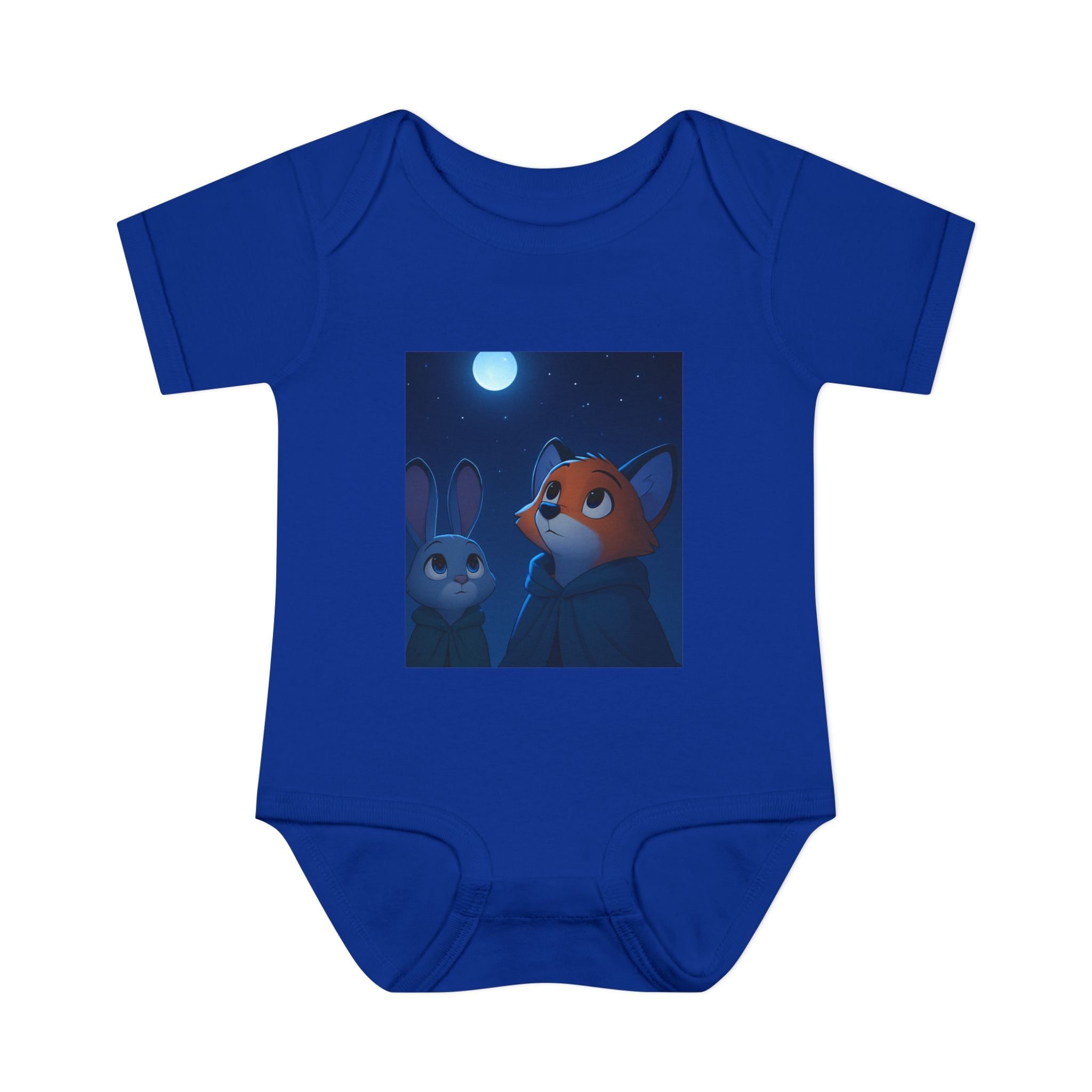 Baby Bodysuit — Moonlit Fox & Bunny Cute Nursery Graphic