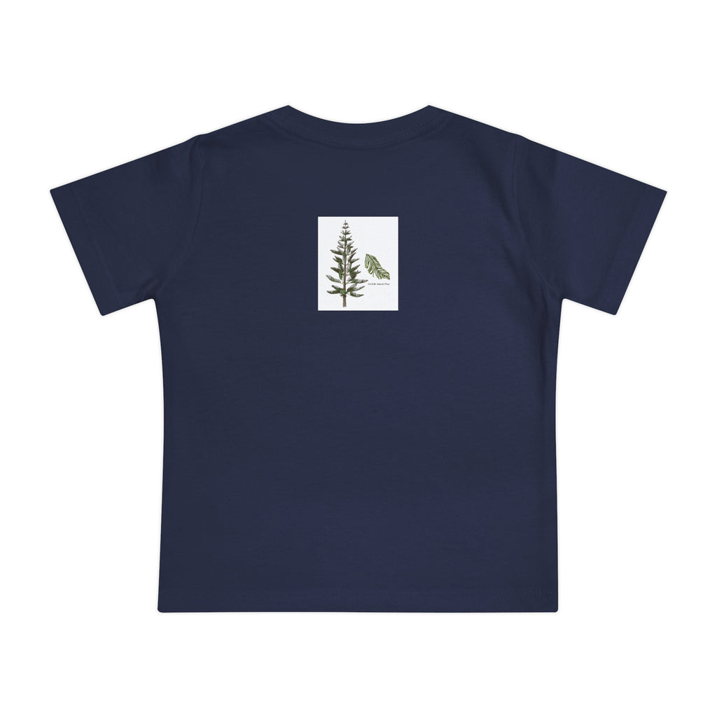 Pup-cific Northwest Baby T‑Shirt — Cute Plaid Puppy with Beanie, Baby Tee