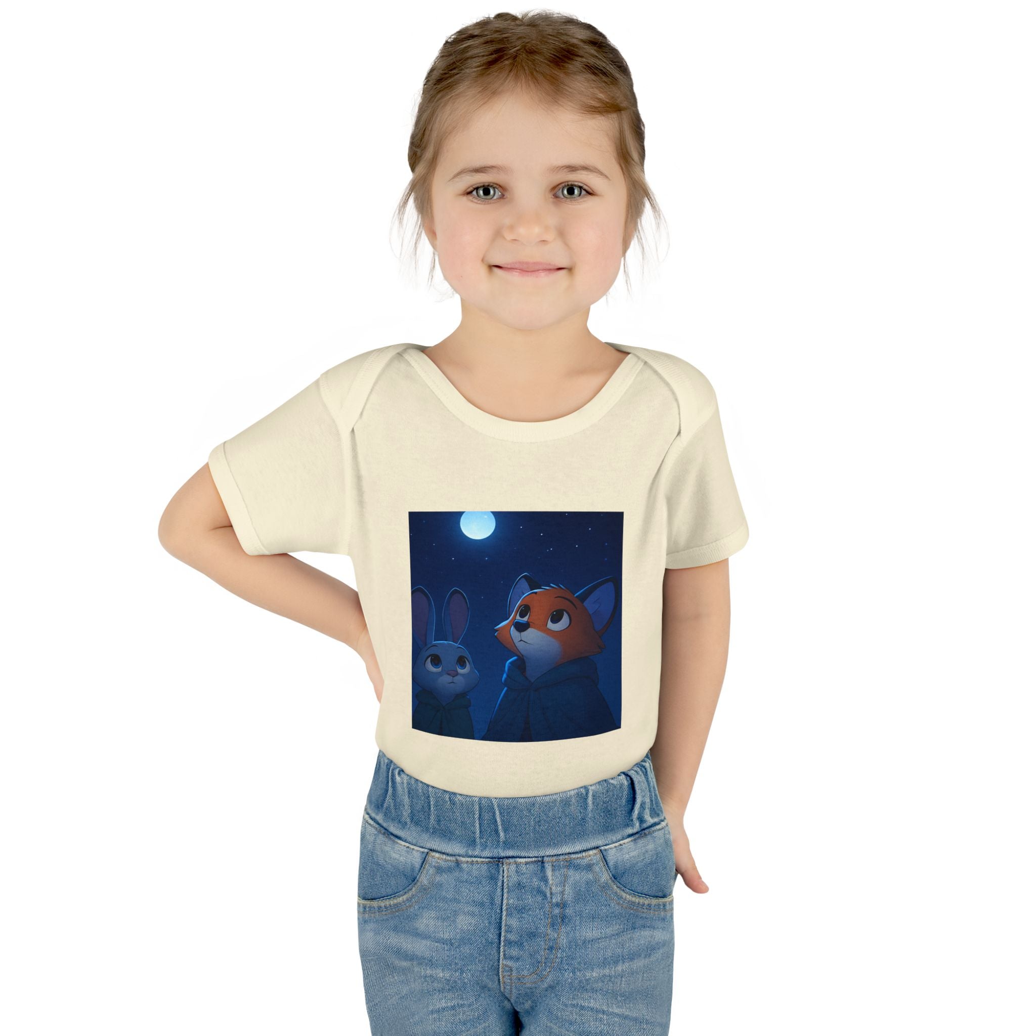 Baby Bodysuit — Moonlit Fox & Bunny Cute Nursery Graphic