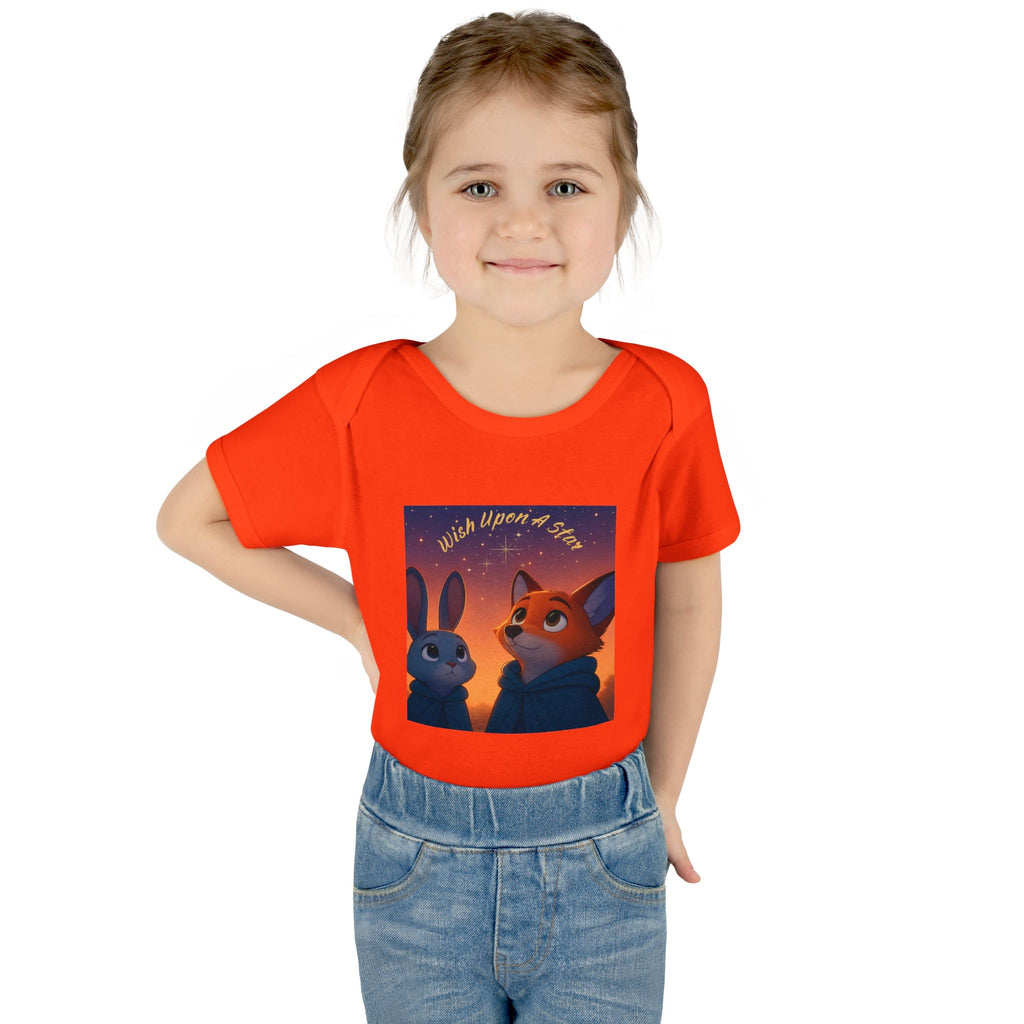 Baby Bodysuit - 'Wish Upon a Star' Fox & Bunny Night Sky Infant Onesie