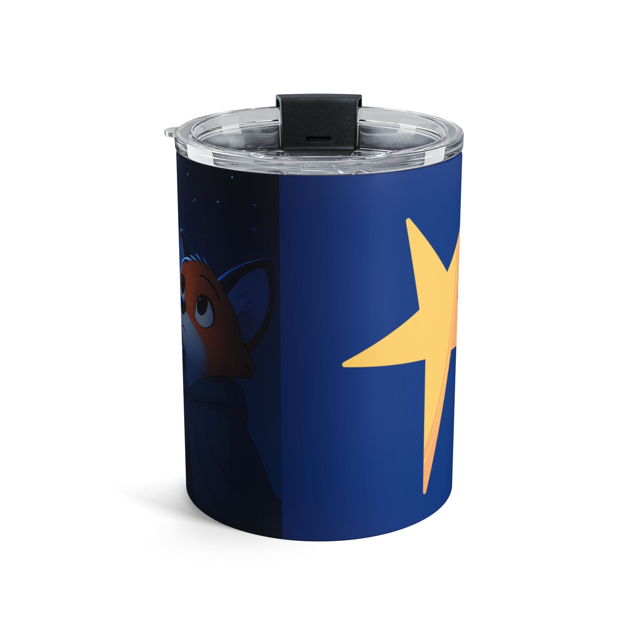 Night Sky Fox 10oz Insulated Tumbler — Cute Fox & Star Design