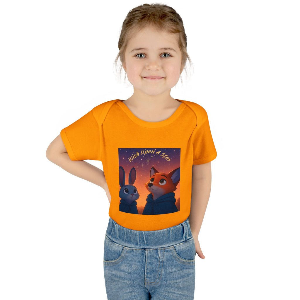 Baby Bodysuit - 'Wish Upon a Star' Fox & Bunny Night Sky Infant Onesie