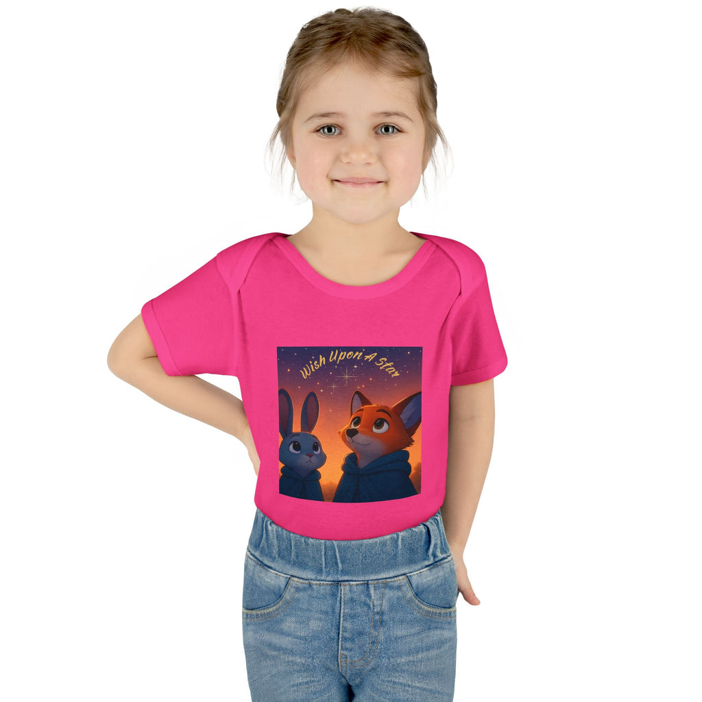 Baby Bodysuit - 'Wish Upon a Star' Fox & Bunny Night Sky Infant Onesie