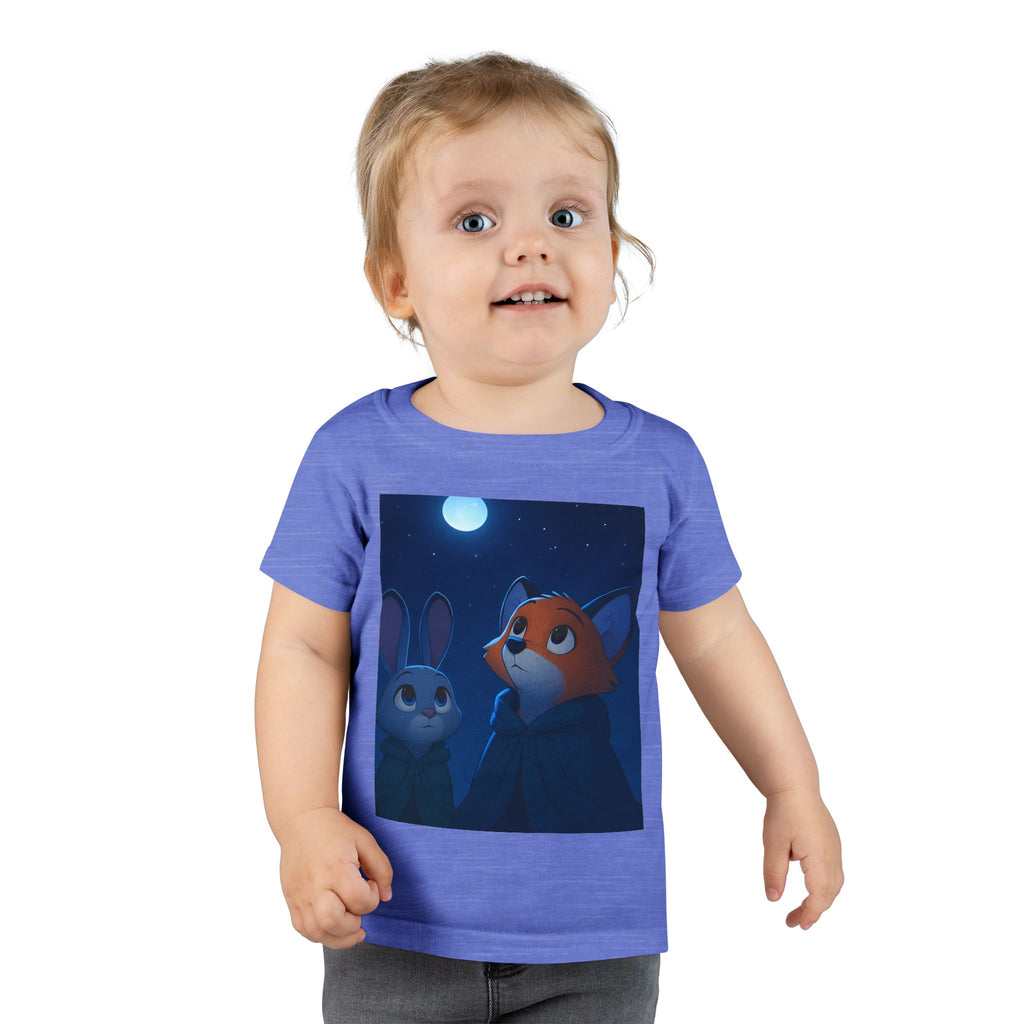 Toddler T-shirt — Fox & Bunny Moonlit Night Cute Kids Tee