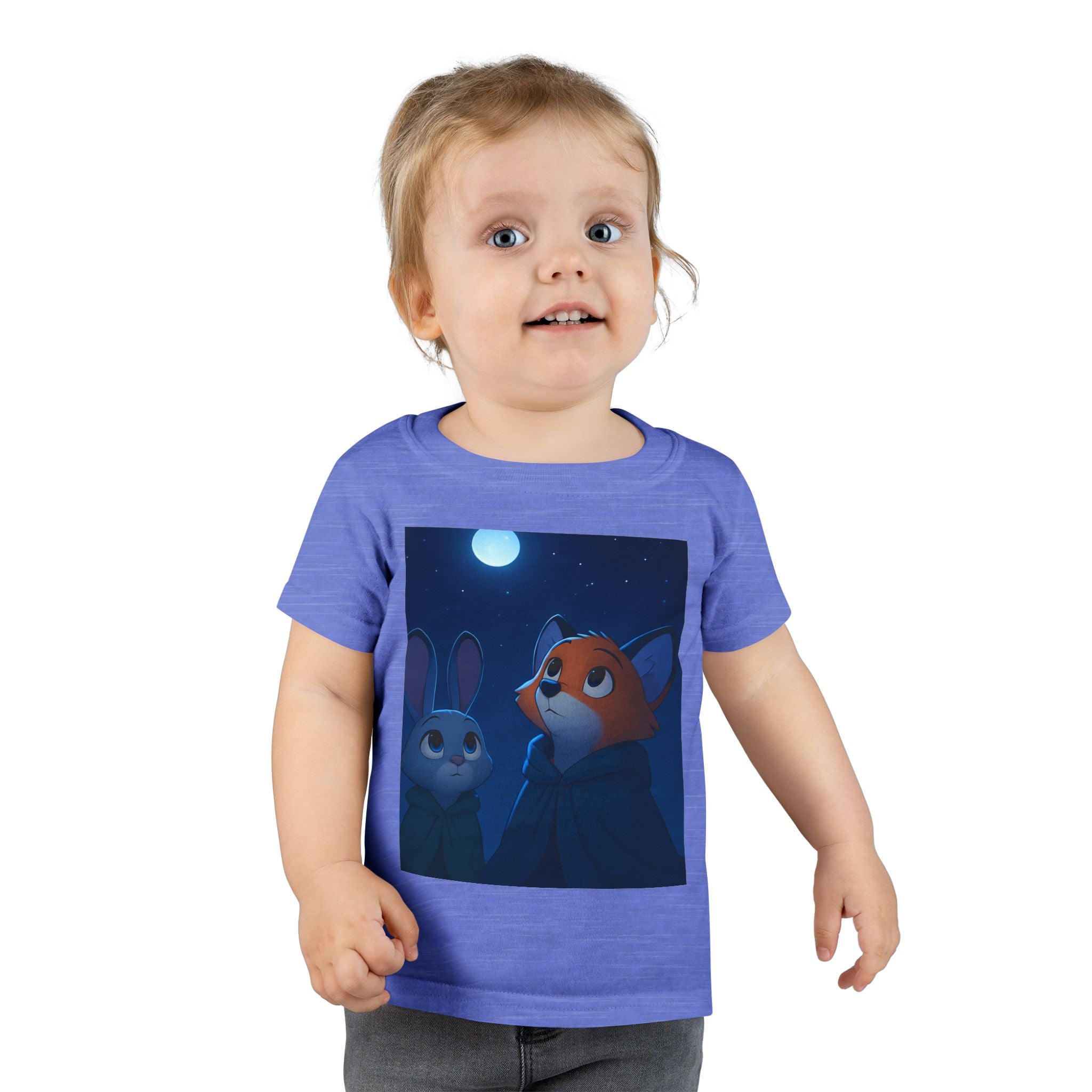 Toddler T-shirt — Fox & Bunny Moonlit Night Cute Kids Tee