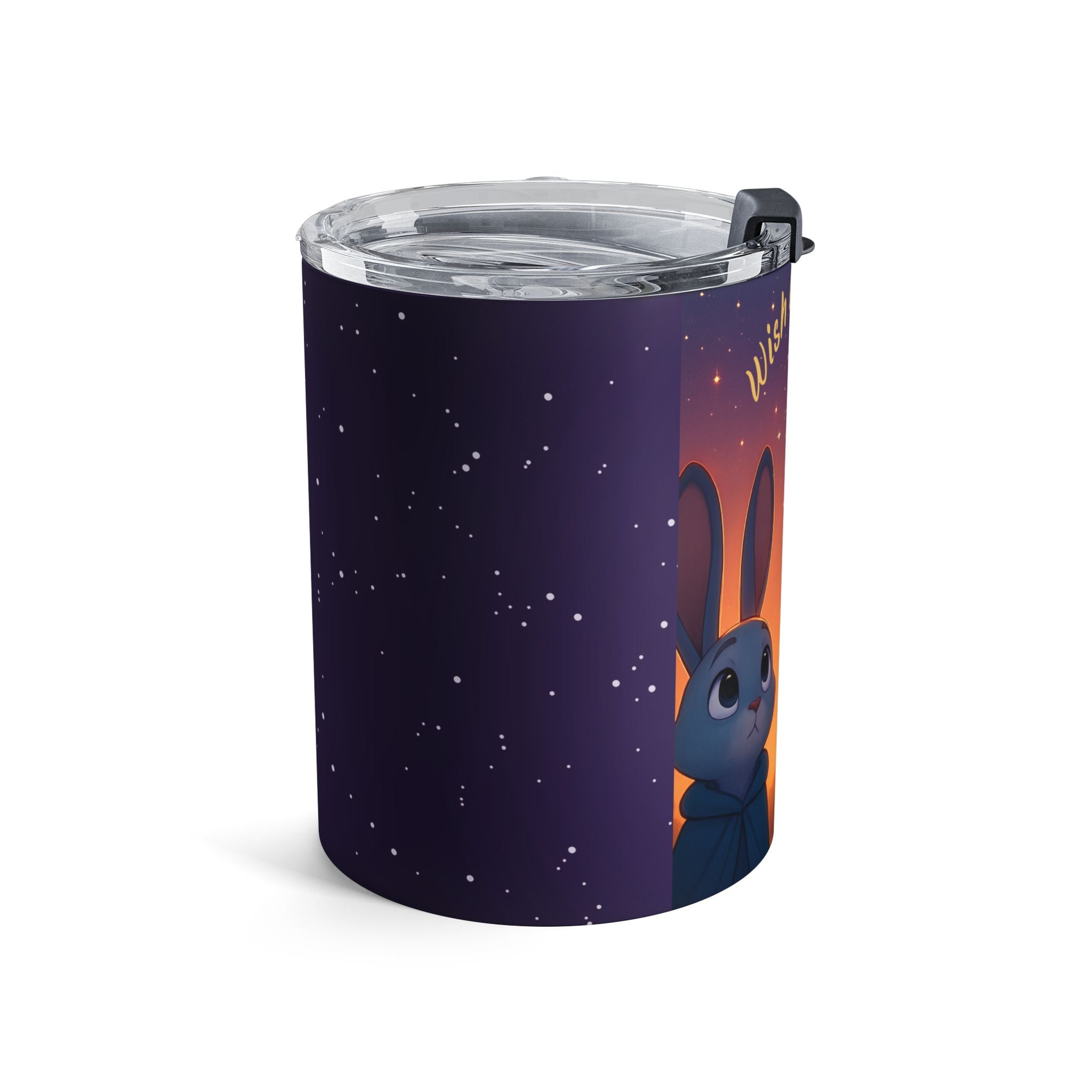 Wish Upon a Star 10oz Tumbler — Cute Fox & Bunny Night Sky Travel Mug
