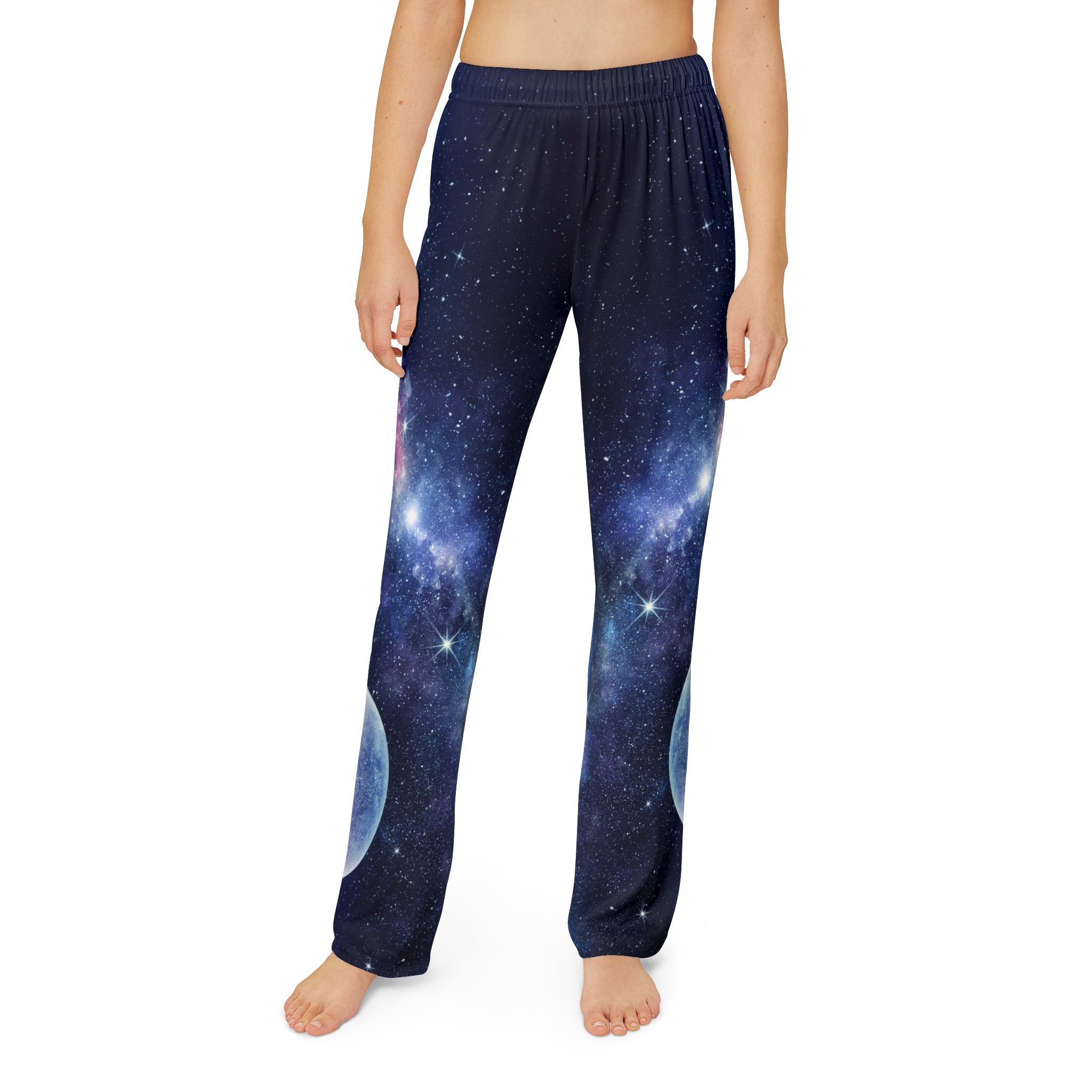 Kids Galaxy Lounge Pants — Space Moon All-Over Print