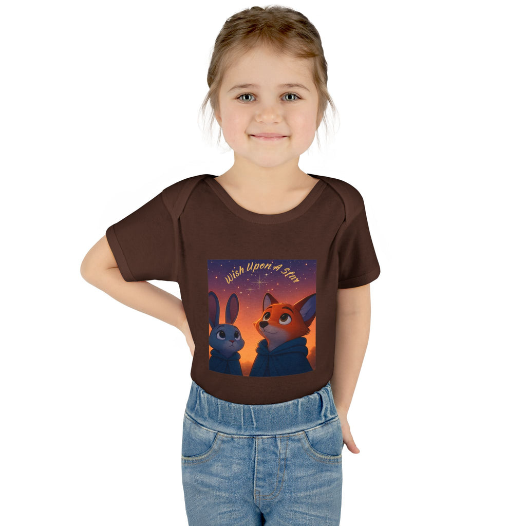 Baby Bodysuit - 'Wish Upon a Star' Fox & Bunny Night Sky Infant Onesie