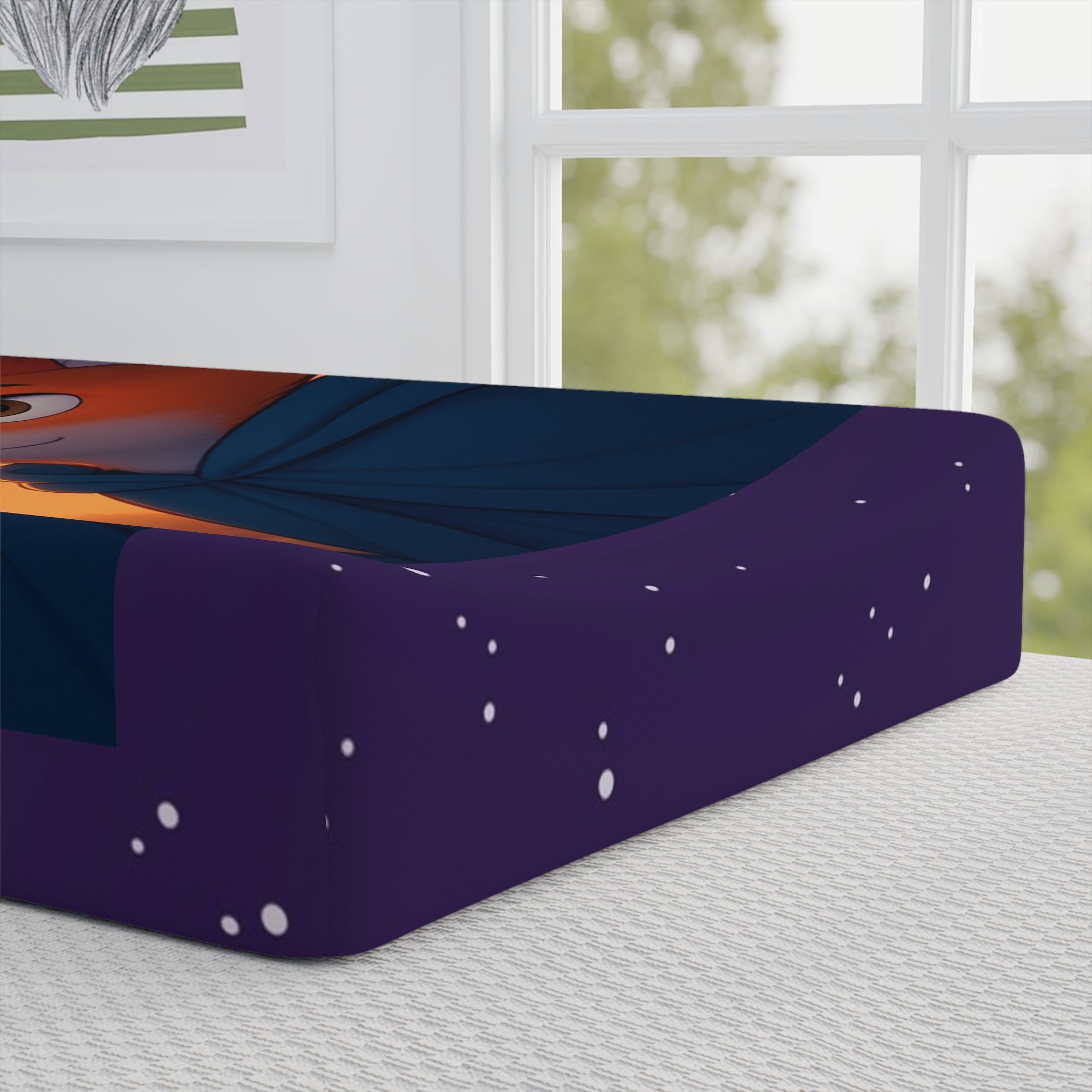 Changing Pad Cover — “Wish Upon a Star” Fox & Bunny Nursery Design