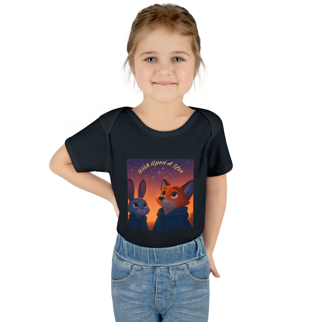 Baby Bodysuit - 'Wish Upon a Star' Fox & Bunny Night Sky Infant Onesie