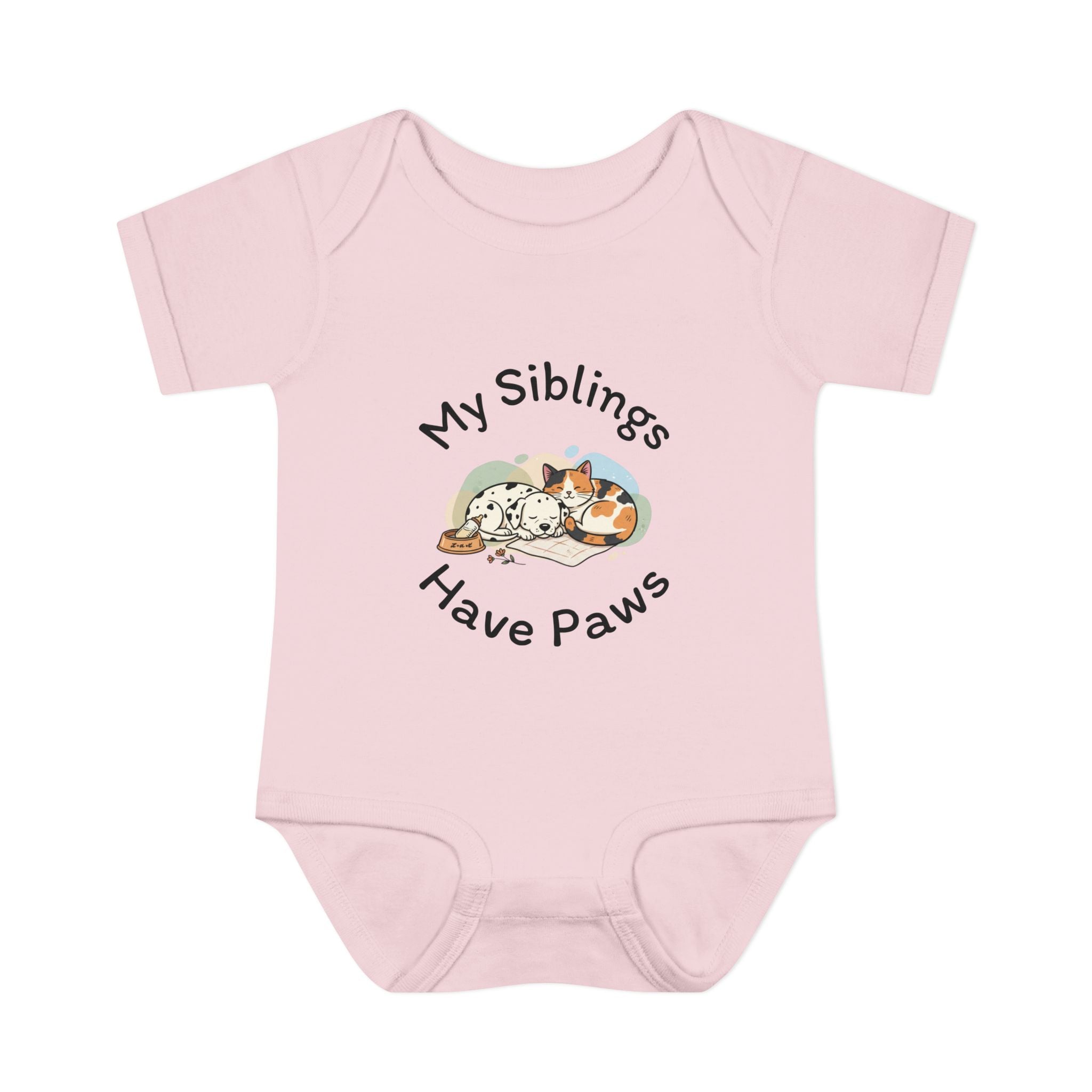 Infant Bodysuit – "My Siblings Have Paws" Cute Cat & Dog Baby Onesie