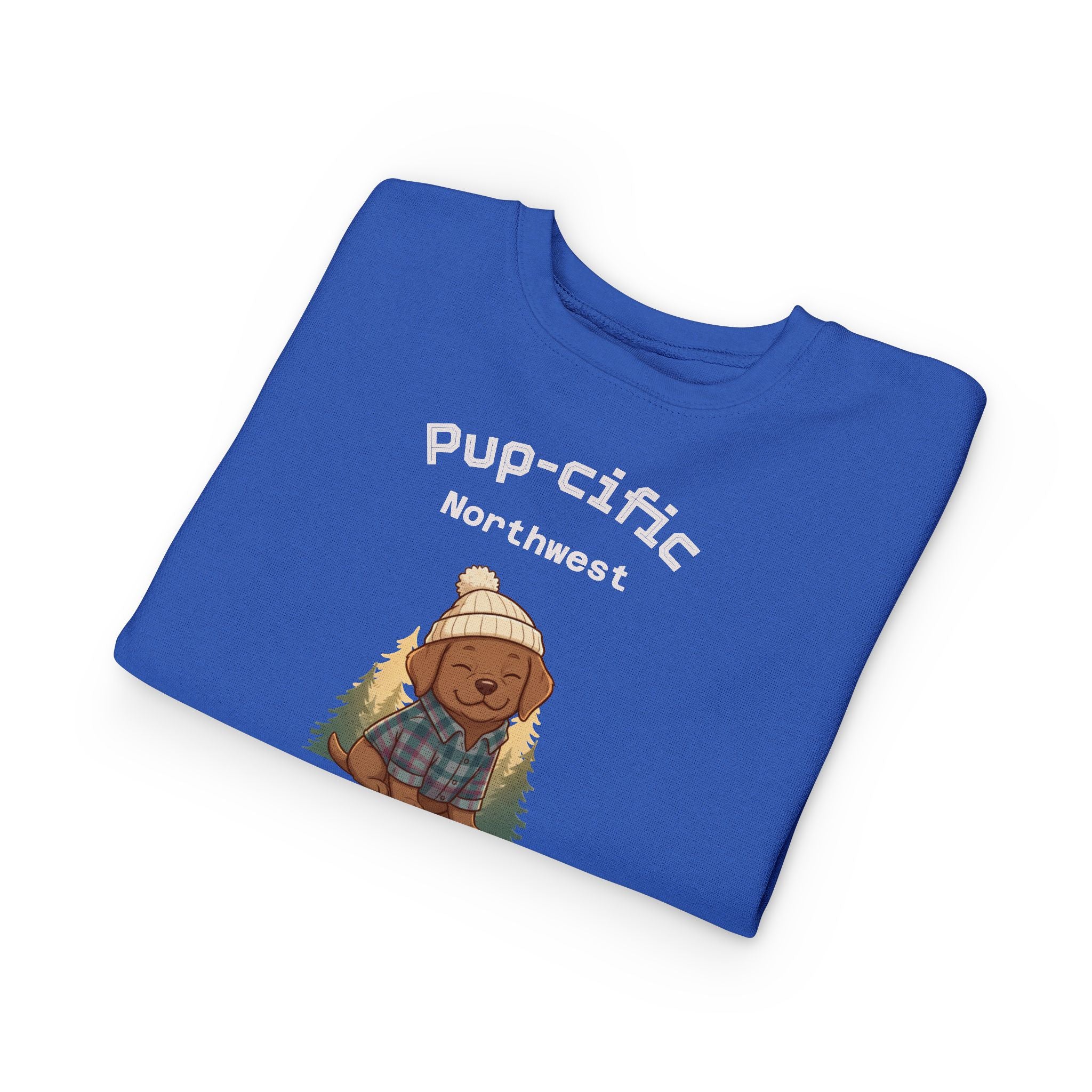 Pup-cific Northwest Toddler Sweatshirt — Cute Cozy Puppy Graphic