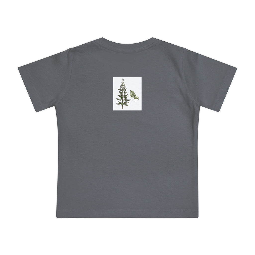Pup-cific Northwest Baby T‑Shirt — Cute Plaid Puppy with Beanie, Baby Tee