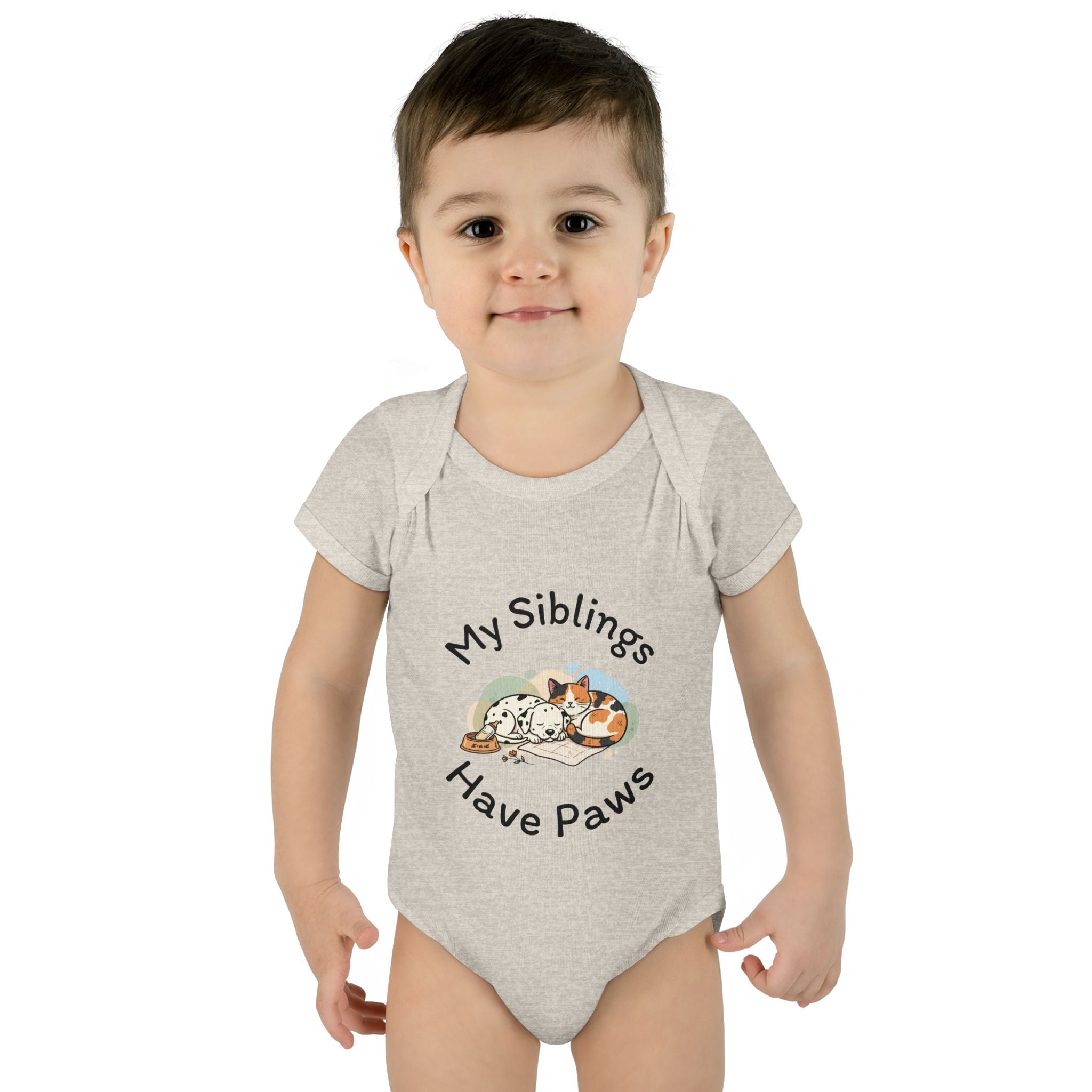 Infant Bodysuit – "My Siblings Have Paws" Cute Cat & Dog Baby Onesie